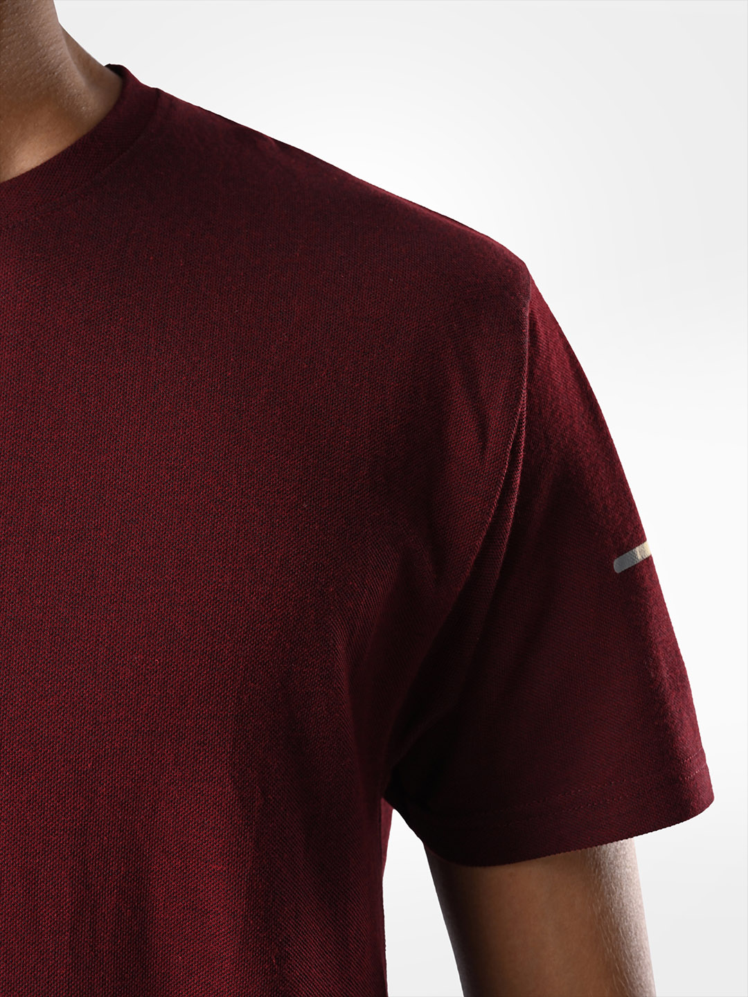Supa Sustainable Core Maroon Melange Polycotton T-shirt (4)
