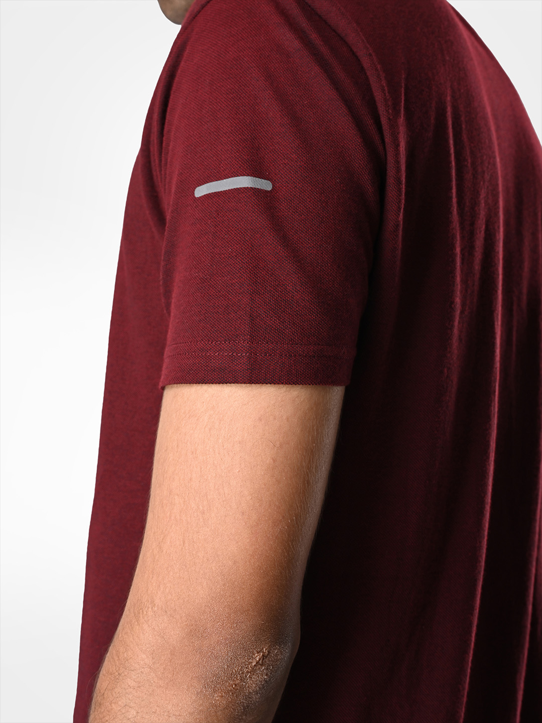 Supa Sustainable Core Maroon Melange Polycotton T-shirt (5)
