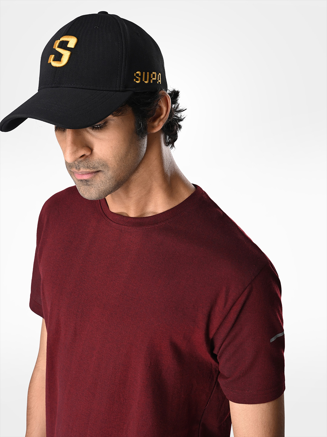 Supa Sustainable Core Maroon Melange Polycotton T-shirt (6)