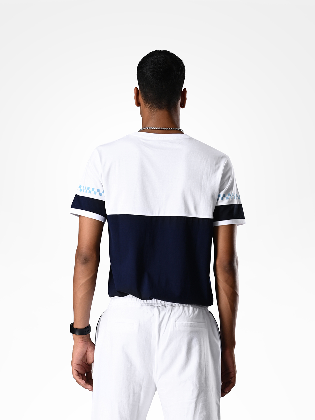 Supa White and Navy Blue Reflective Shorts (8)