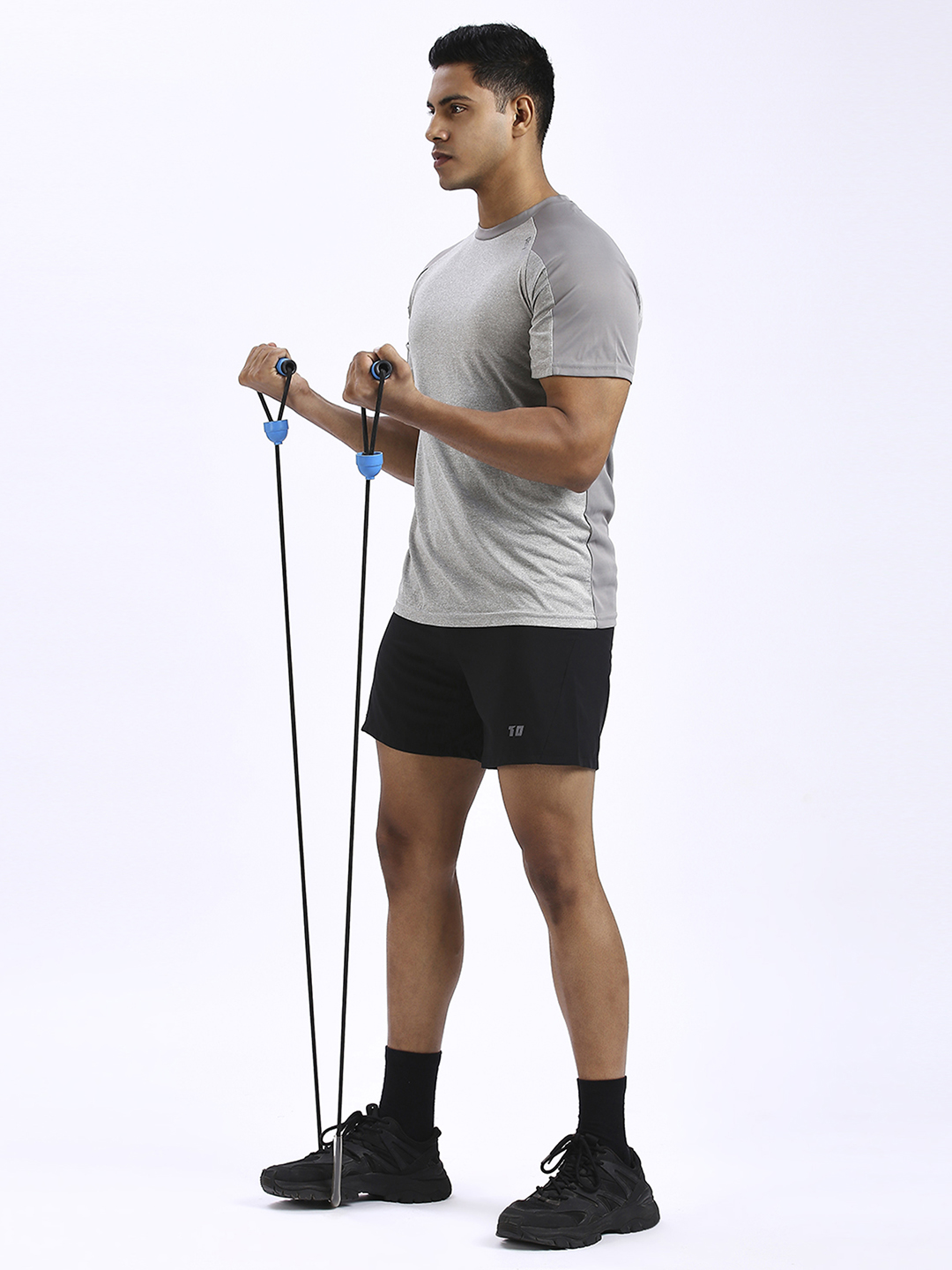T10 Men Black Solid Mid-Rise Ultra Shorts for Workout and Running, Lightweight and Breathable, Moisture-Wicking, Quick-D (6)