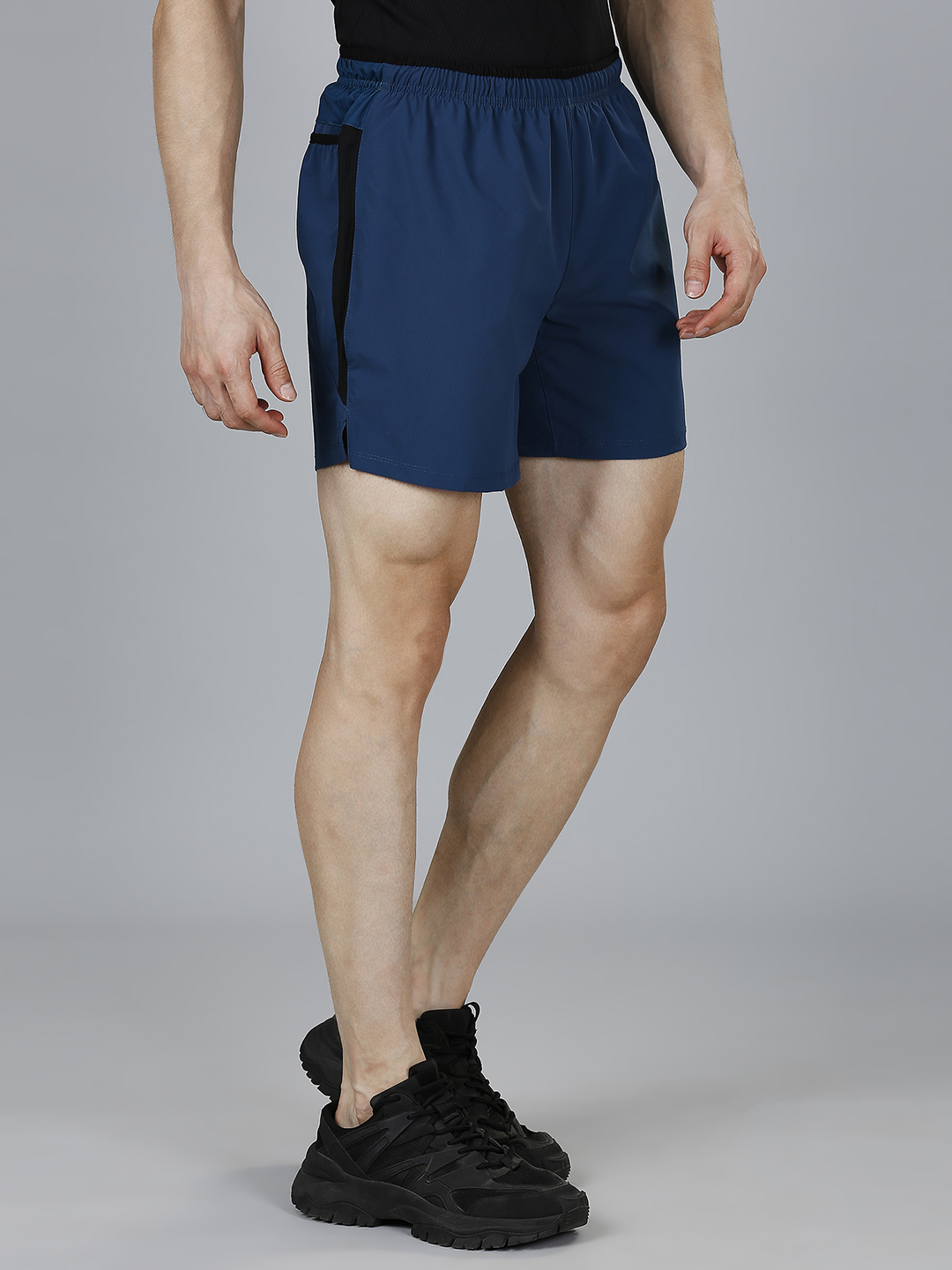 T10 Men Dark Teal Solid Mid-Rise Performance Shorts for Workout and Running, Lightweight and Breathable, Moisture-Wickin (3)