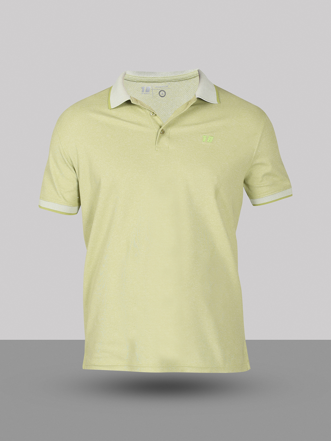 T10 Men Green Solid Half Sleeves Leisure Polo Collar T-Shirt, Premium Jacquard Fabric, Soft Touch (8)