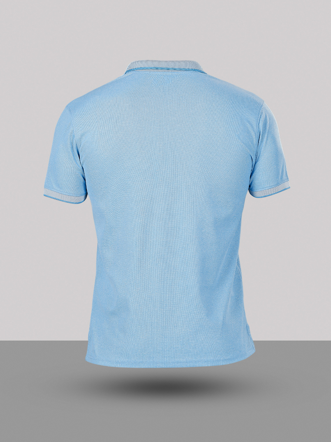 T10 Men Ice-Blue Solid Half Sleeves Leisure Polo Collar T-Shirt, Premium Jacquard Fabric, Soft Touch (9)