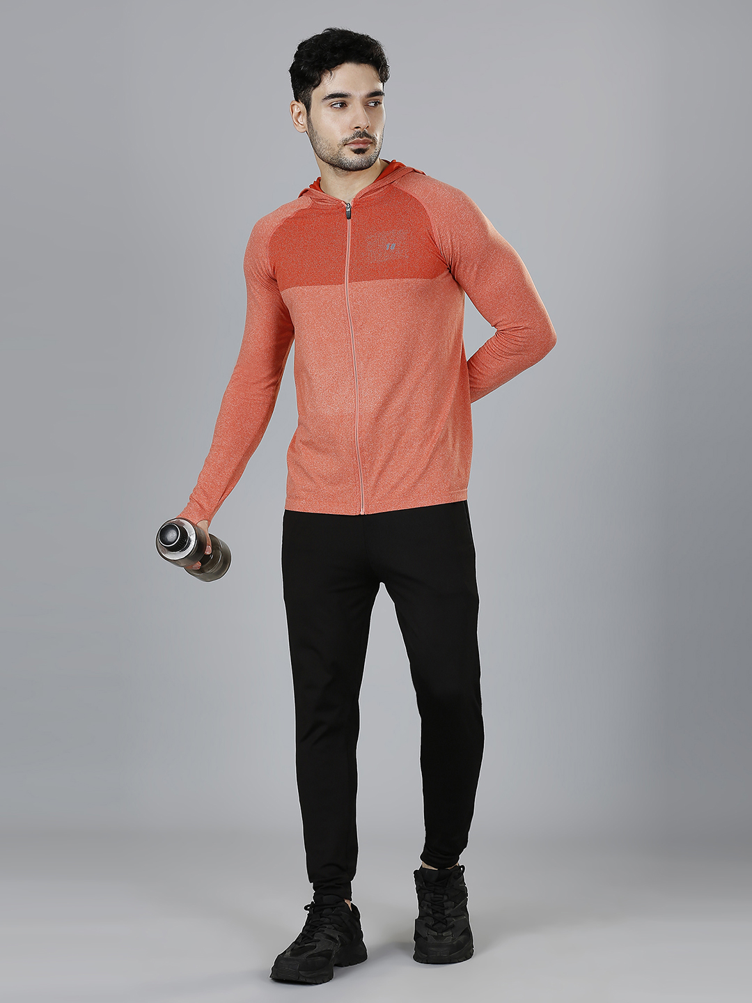 T10 Men Orange Hoodie, Full Sleeves, Soft Touch, Lightweight and Breathable, Seamless Construction, Soft and Comfortable (7)