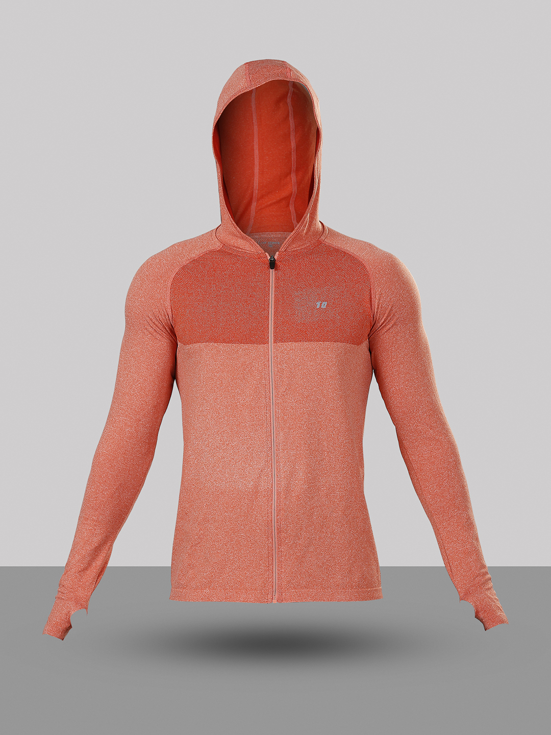 T10 Men Orange Hoodie, Full Sleeves, Soft Touch, Lightweight and Breathable, Seamless Construction, Soft and Comfortable (8)