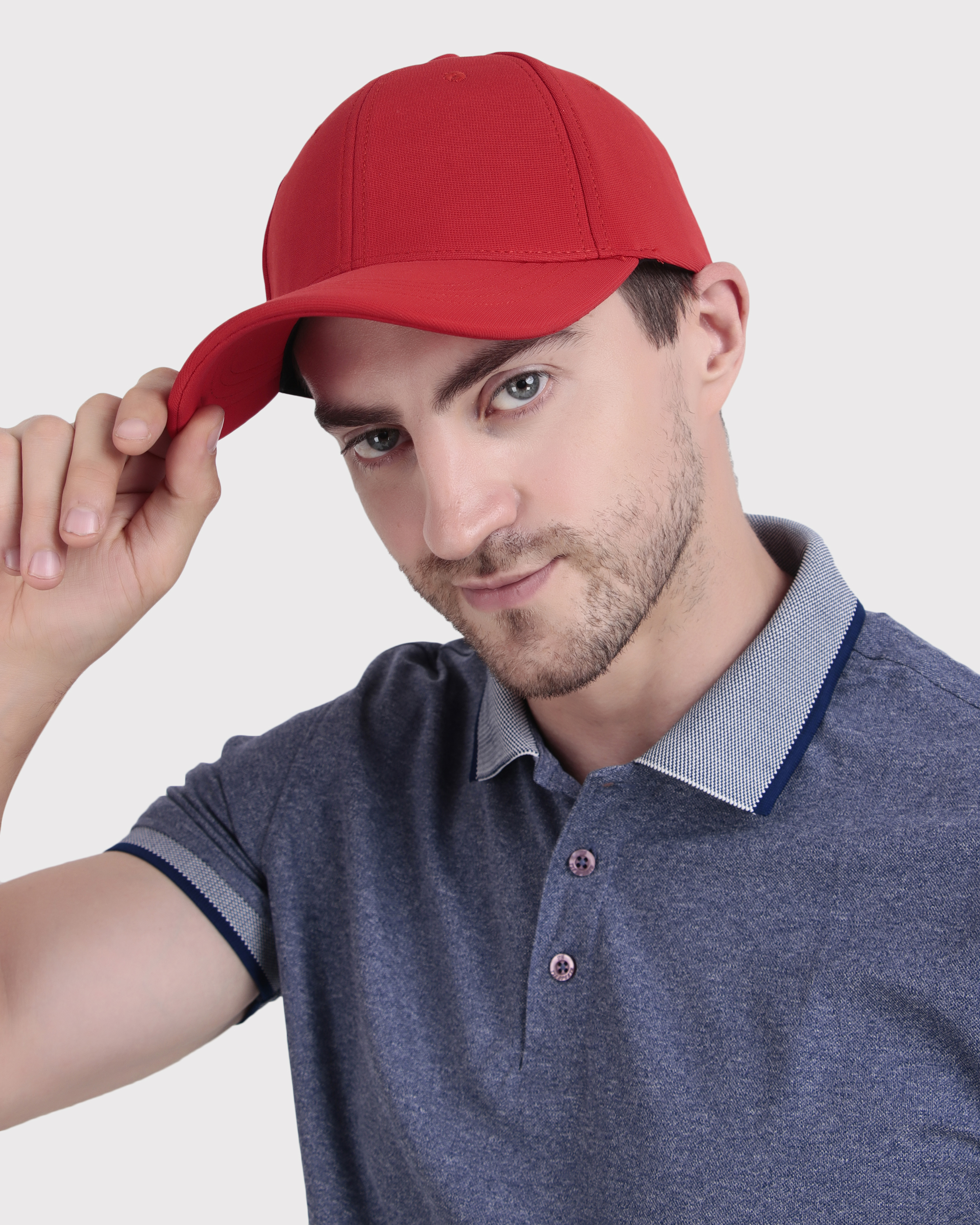 T10 Sports Unisex Red Solid Adjustable Closure Cotton Baseball Cap 