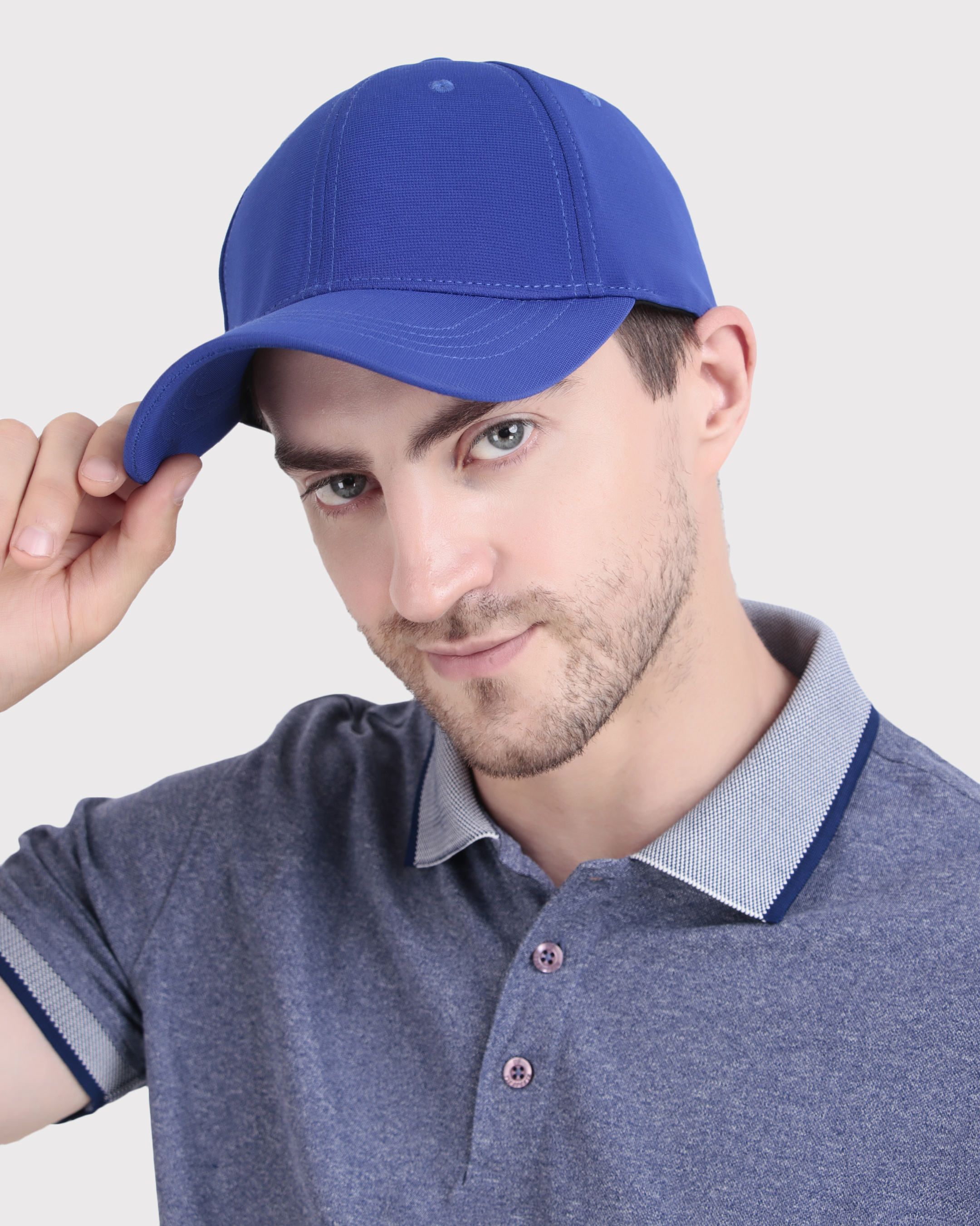 Unisex Royal Blue Solid Adjustable Closure Cotton Baseball Cap 
