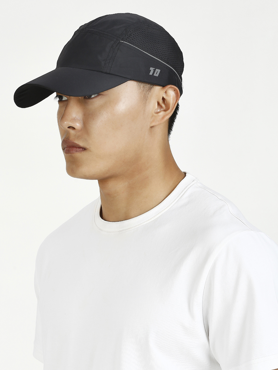 T10 Unisex Black Adjustable Flyer Cap with Velcro Patch (2)