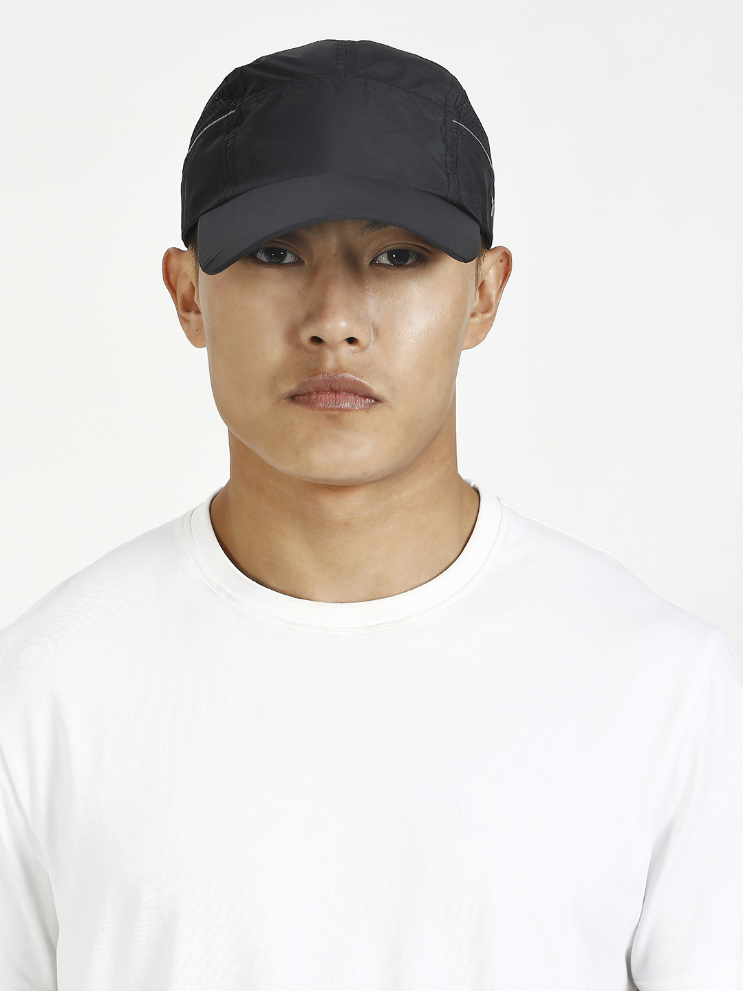 T10 Unisex Black Adjustable Flyer Cap with Velcro Patch (1)