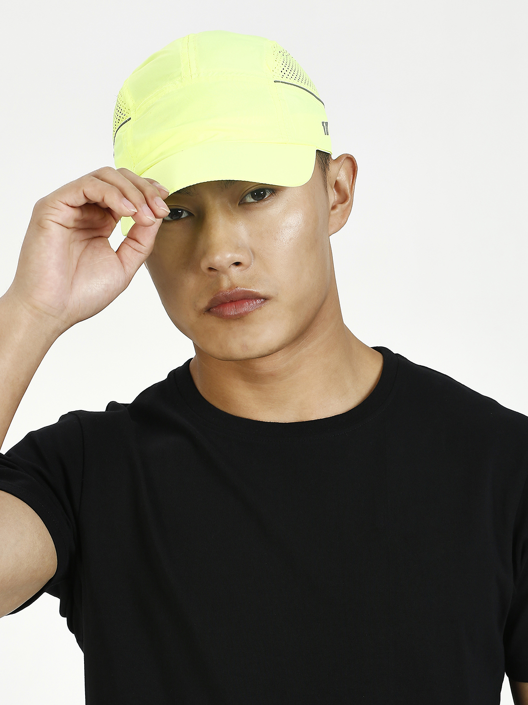 T10 Unisex Neon Green Adjustable Flyer Cap with Velcro Patch (4)