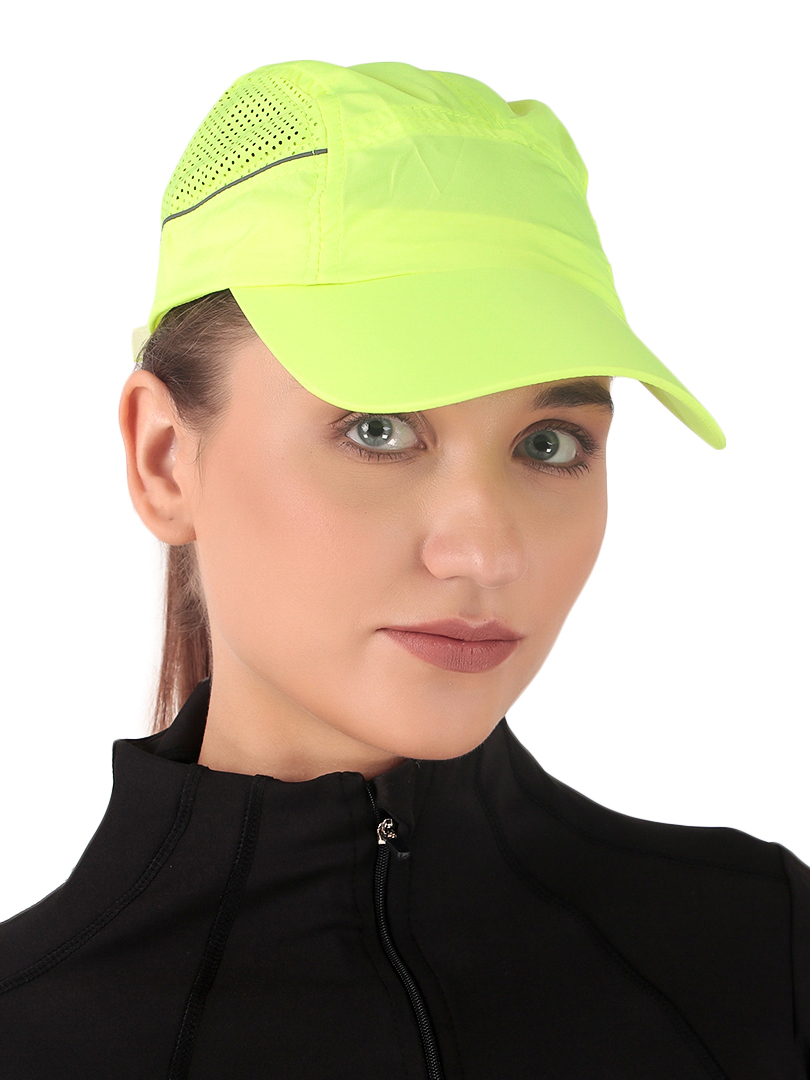 T10 Unisex Polyester Flyer Velcro Closure Yellow Cap (3)
