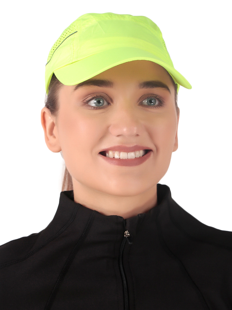 T10 Unisex Polyester Flyer Velcro Closure Yellow Cap (4)