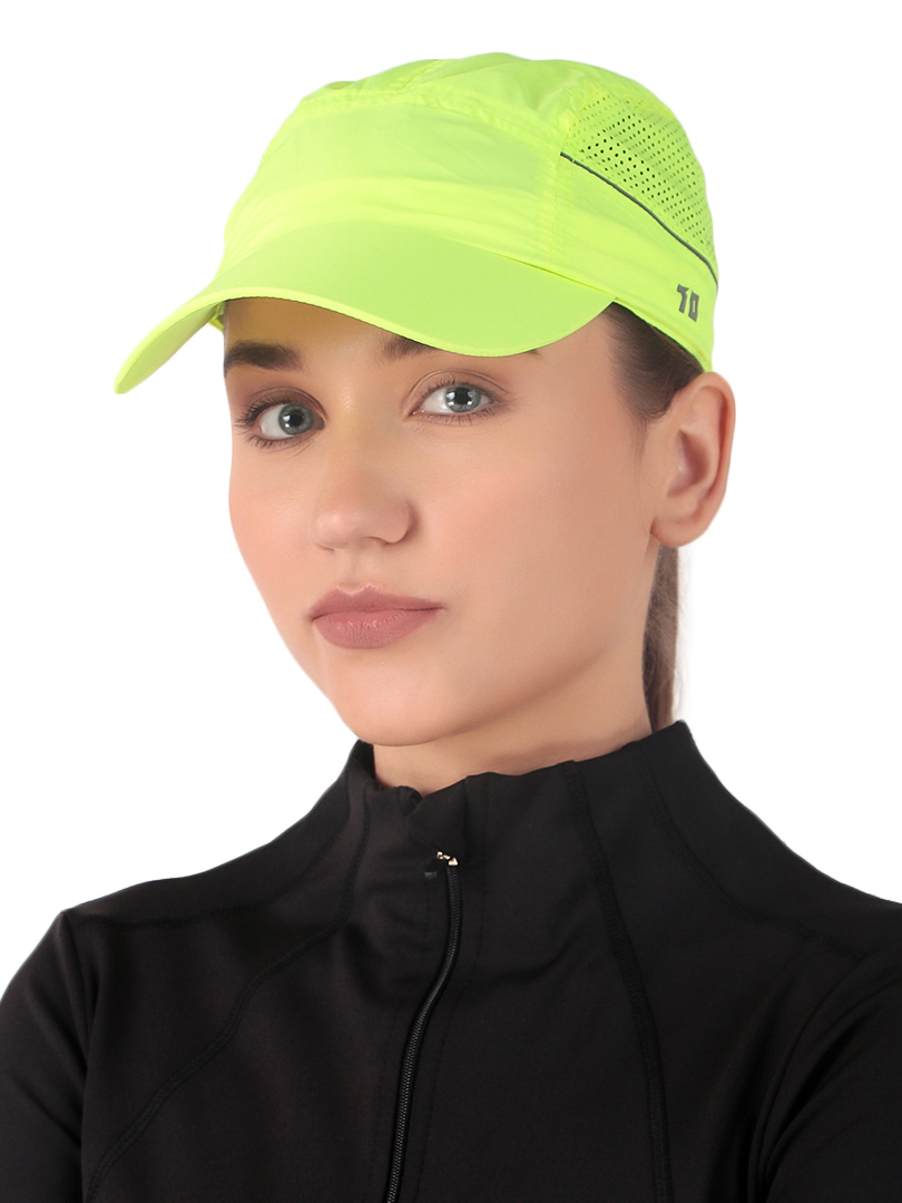Unisex Polyester Flyer Velcro Closure Yellow Cap