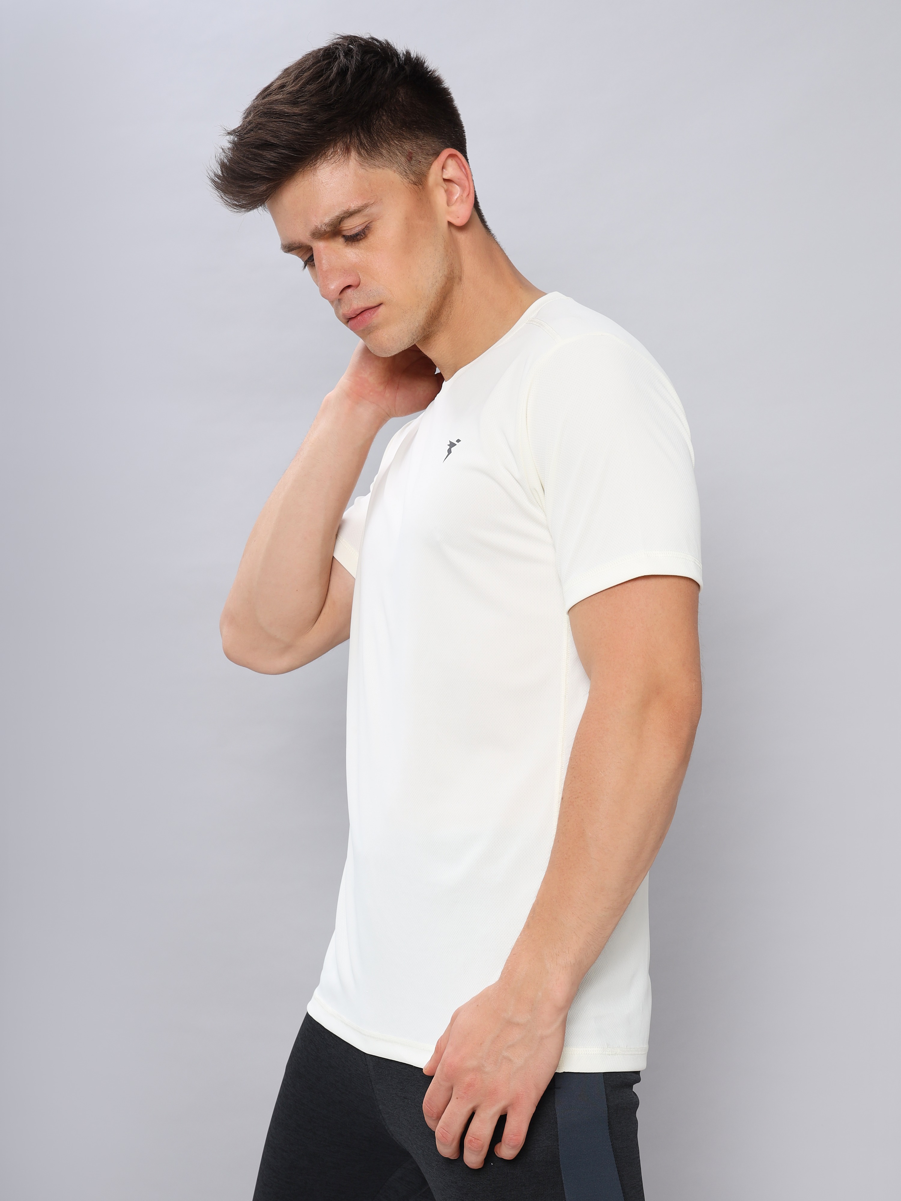 Technosport Men Black and White Polyester Solid T-Shirt - Pack of 2 (5)