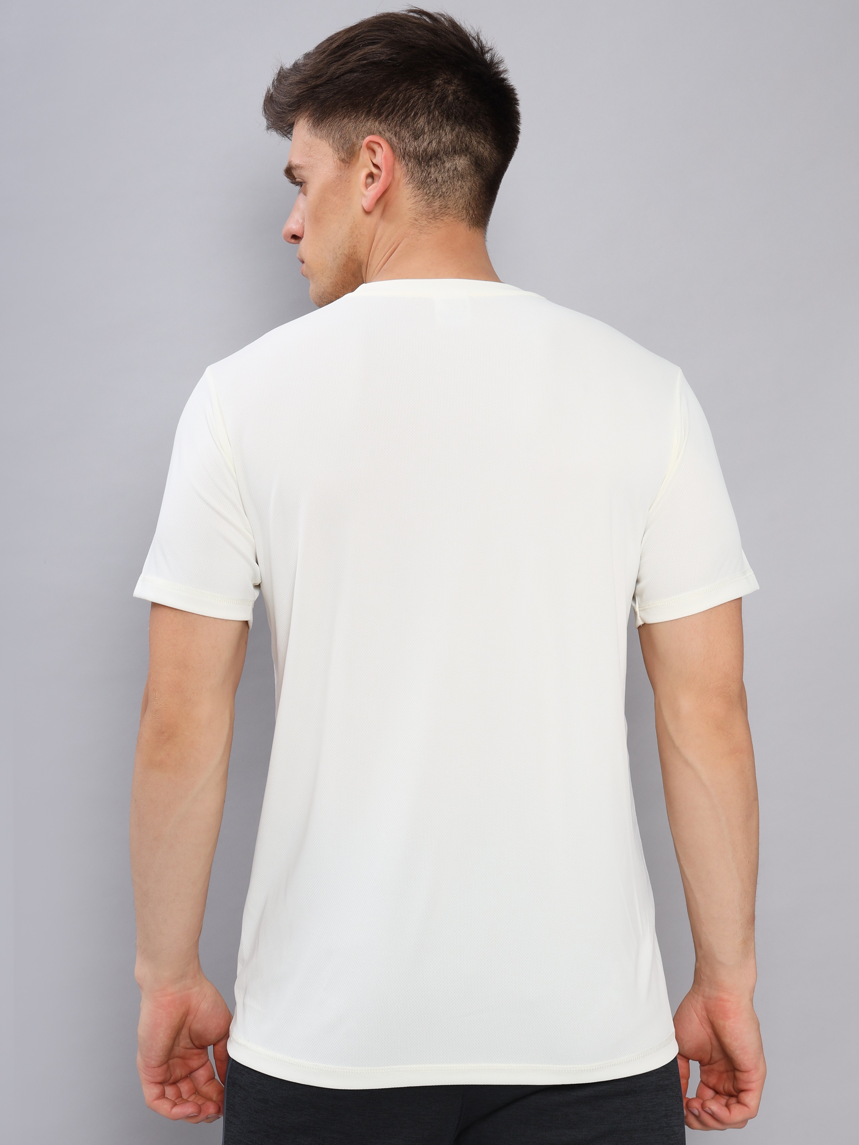 Technosport Men Black and White Polyester Solid T-Shirt - Pack of 2 (6)