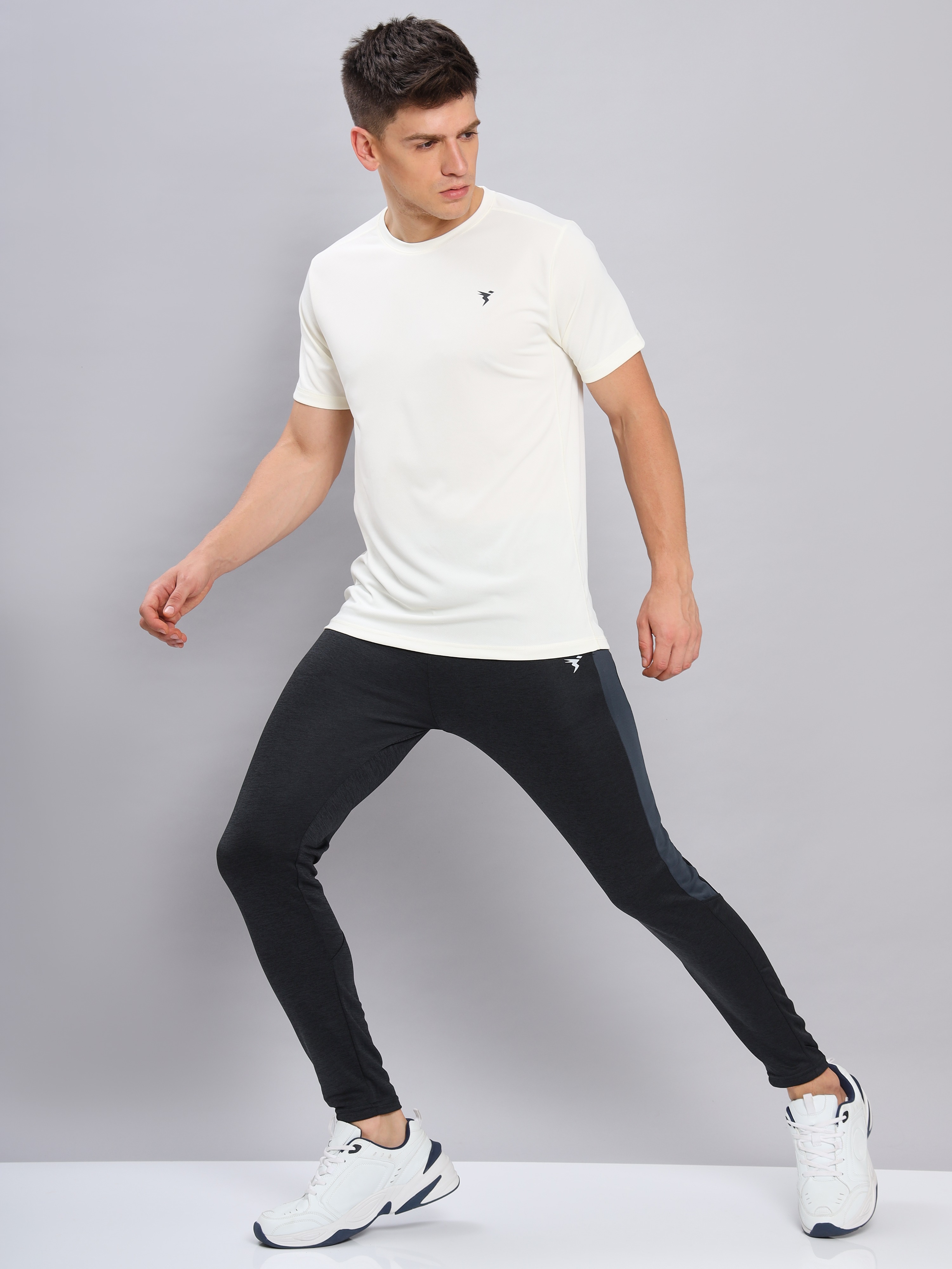 Technosport Men Black and White Polyester Solid T-Shirt - Pack of 2 (9)