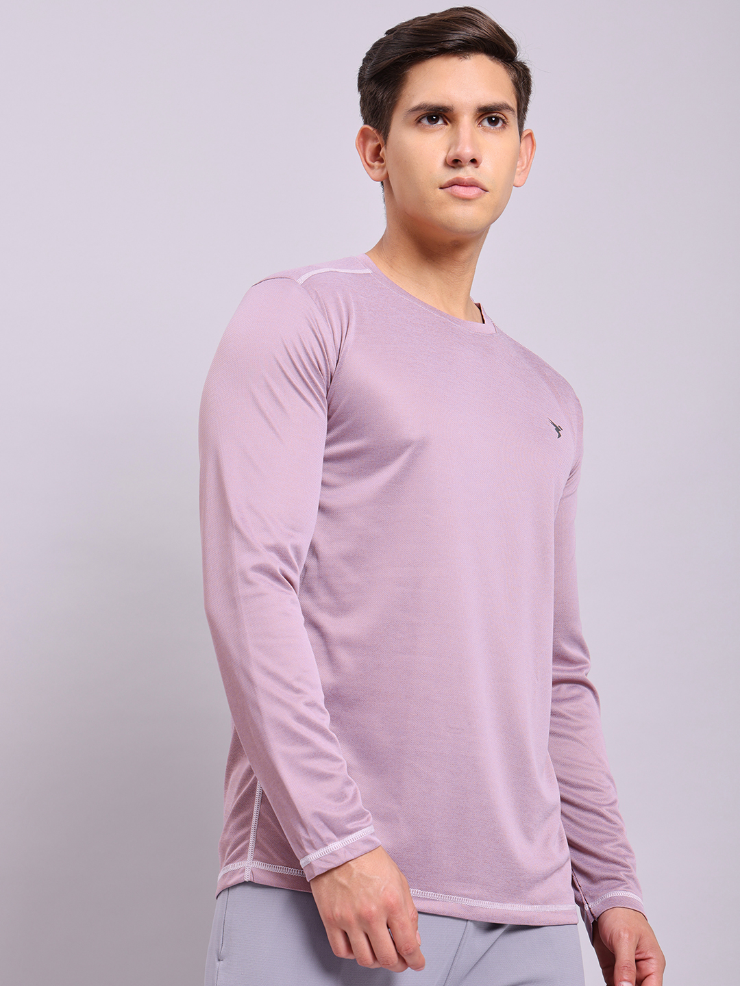 Technosport Men Black Current Melange Round Neck Antimicrobial Slim Fit Sports T-shirt (1)