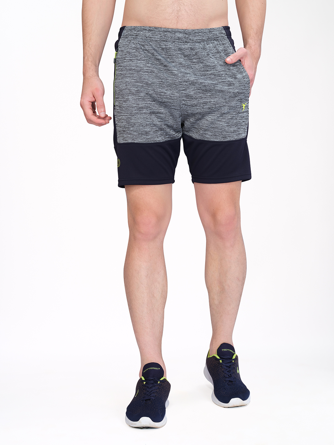 Technosport Men Black Melange Shorts (1)