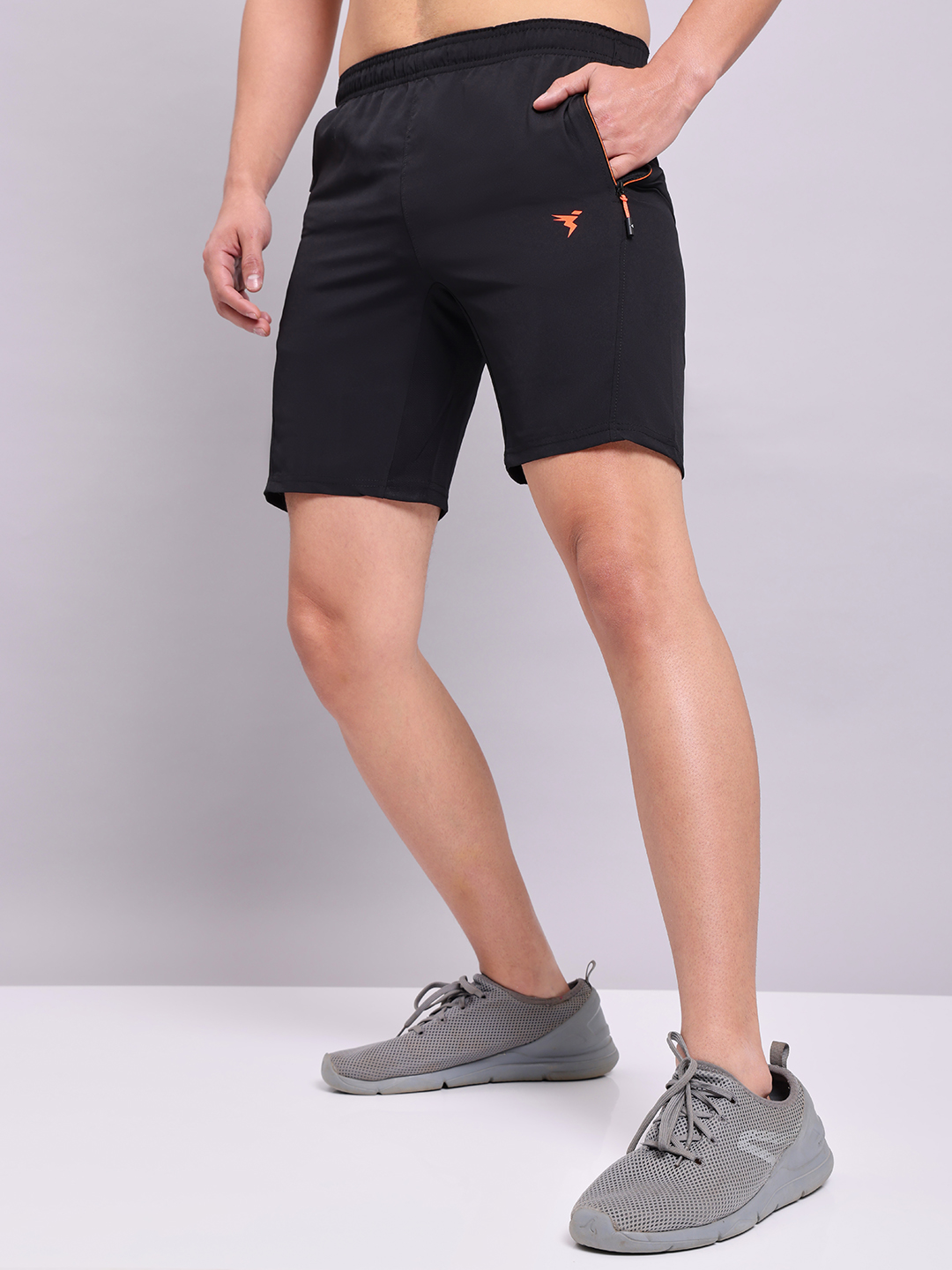 Technosport Men Black Solid Woven Shorts (1)