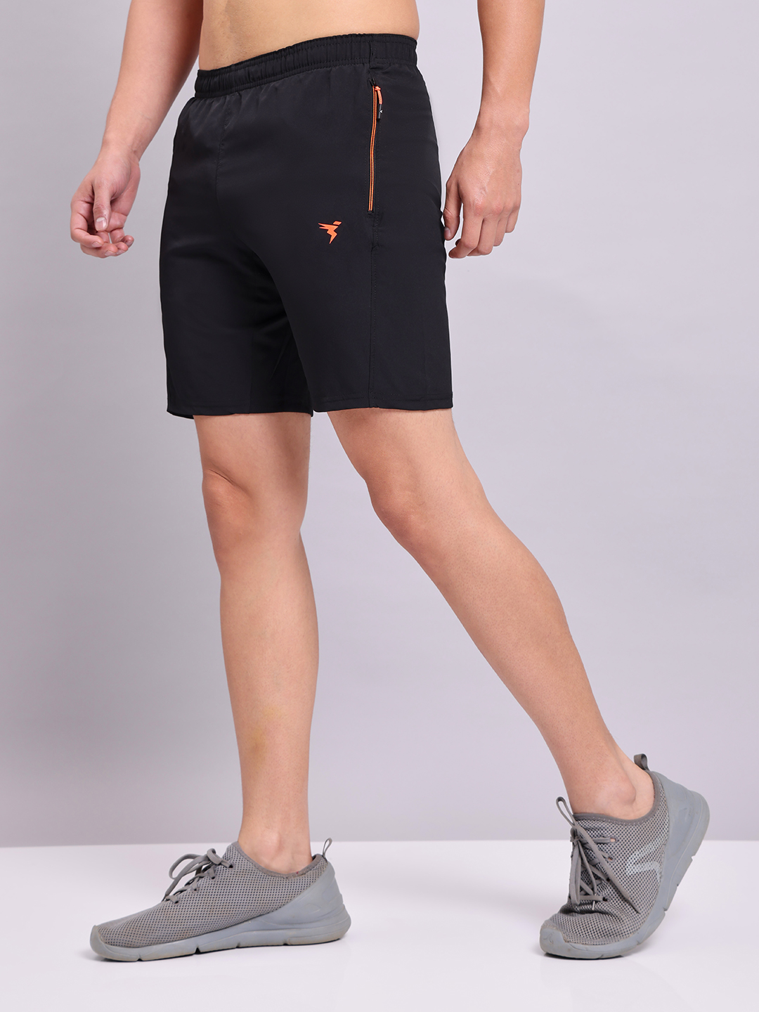 Technosport Men Black Solid Woven Shorts (2)