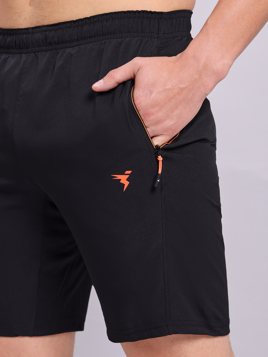 Technosport Men Black Solid Woven Shorts (5)