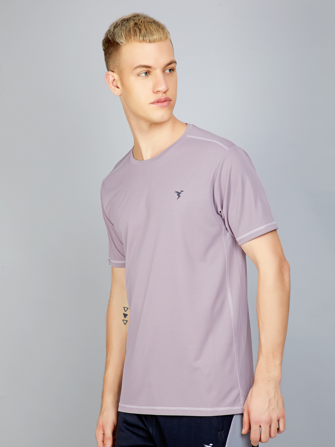 Technosport Men Blackcurrant Knitted active odour-free Crewneck Half Sleeve T-Shirt (3)