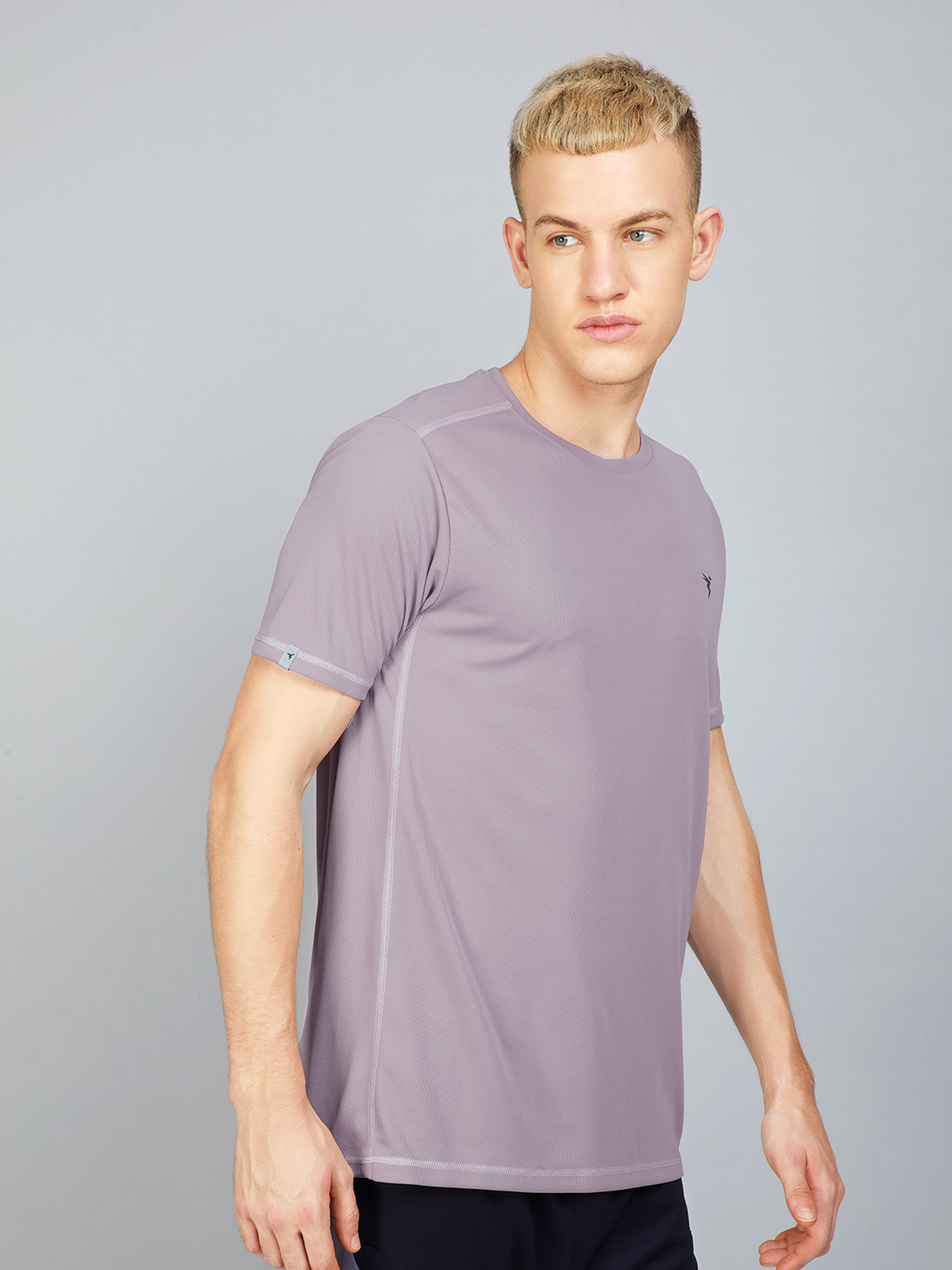 Technosport Men Blackcurrant Knitted active odour-free Crewneck Half Sleeve T-Shirt (4)