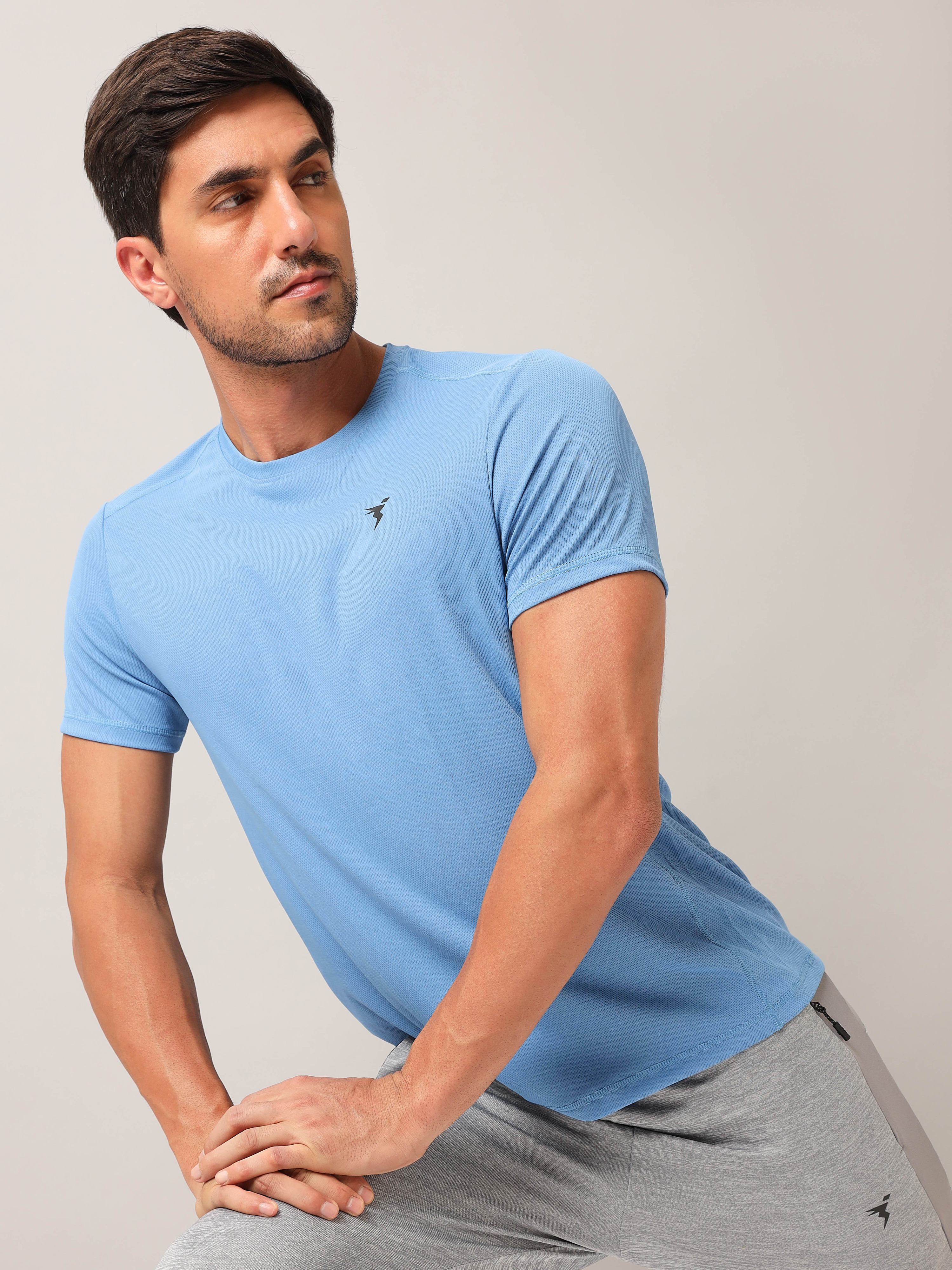 Technosport Men Blue and Navy Blue Solid T-Shirt - Pack of 2 (2)