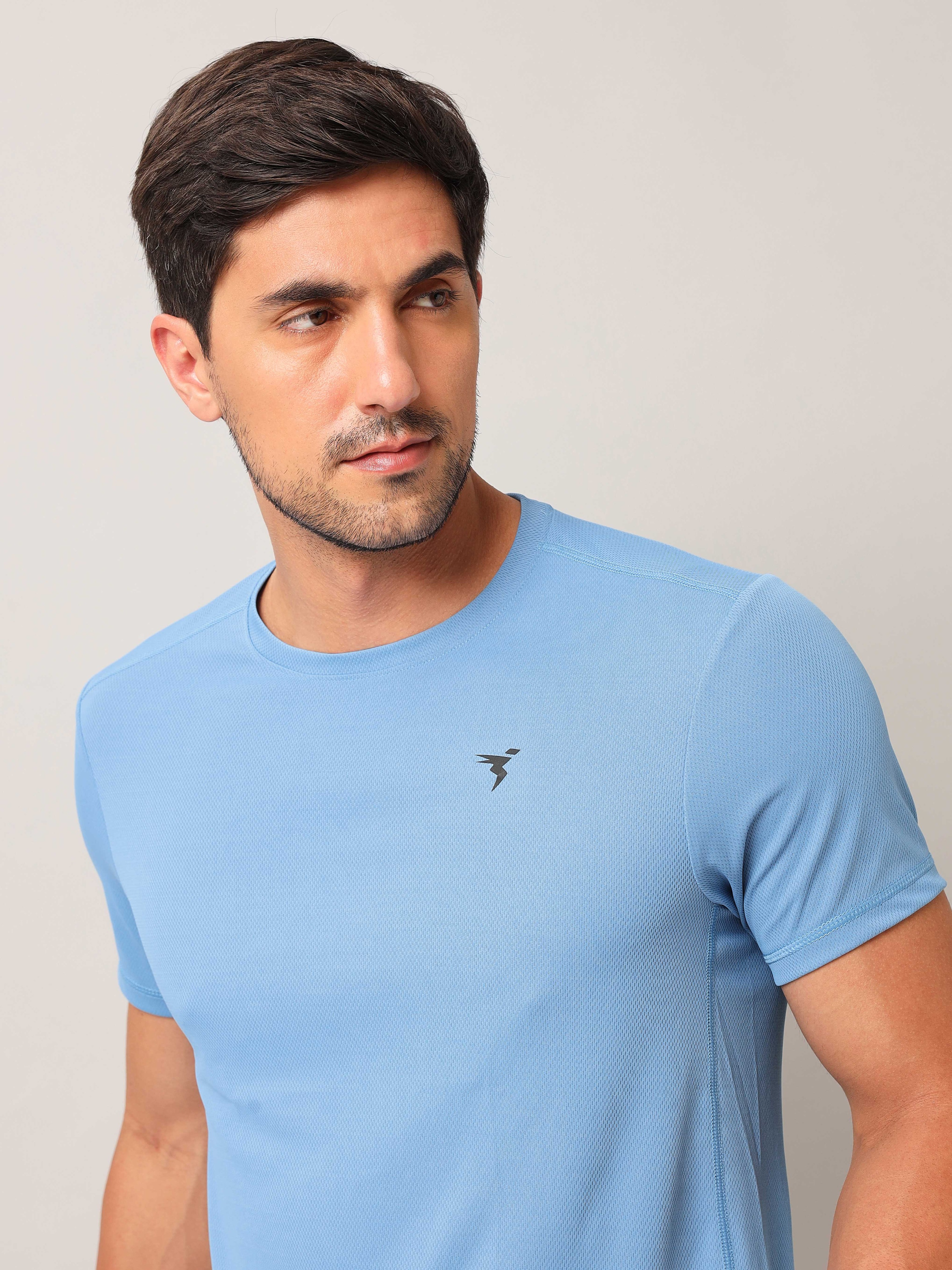 Technosport Men Blue and Navy Blue Solid T-Shirt - Pack of 2 (4)