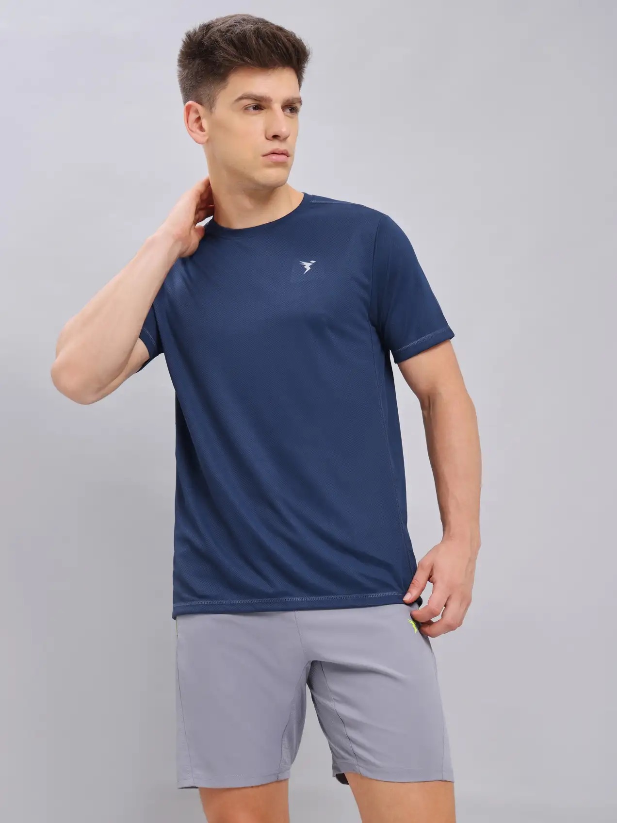 Technosport Men Blue and Navy Blue Solid T-Shirt - Pack of 2 (5)