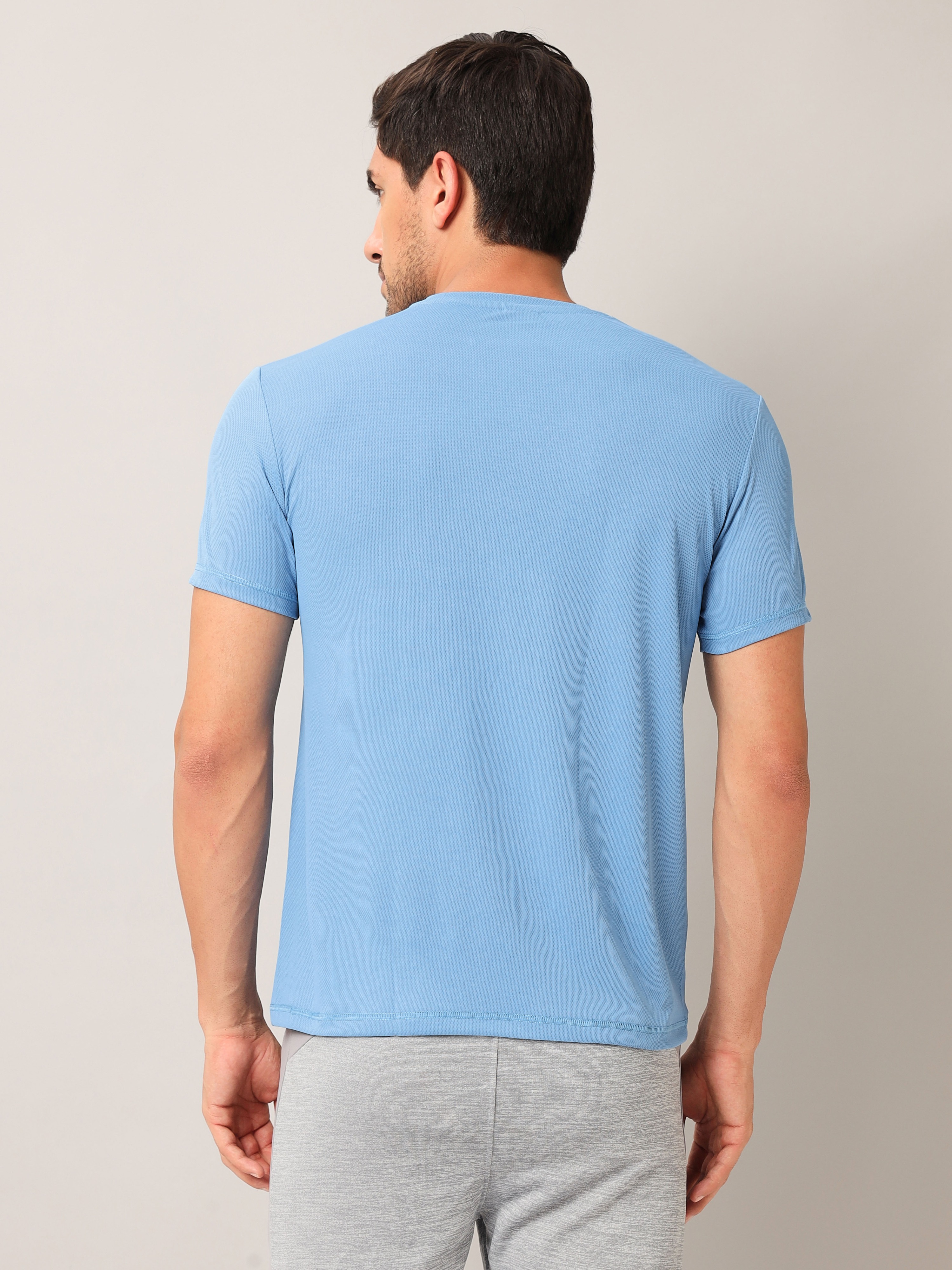 Technosport Men Blue and Red Solid Half Sleeves Round Neck Polyester T-Shirt (Pack of 2) (3)
