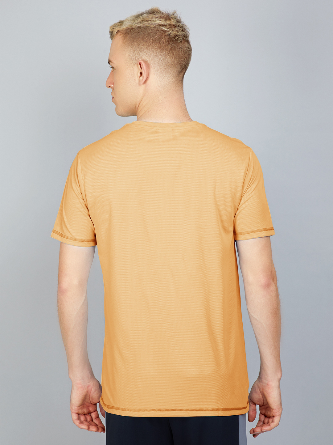 Technosport Men Clay Knitted active odour-free Crewneck Half Sleeve Solid T-Shirt (5)