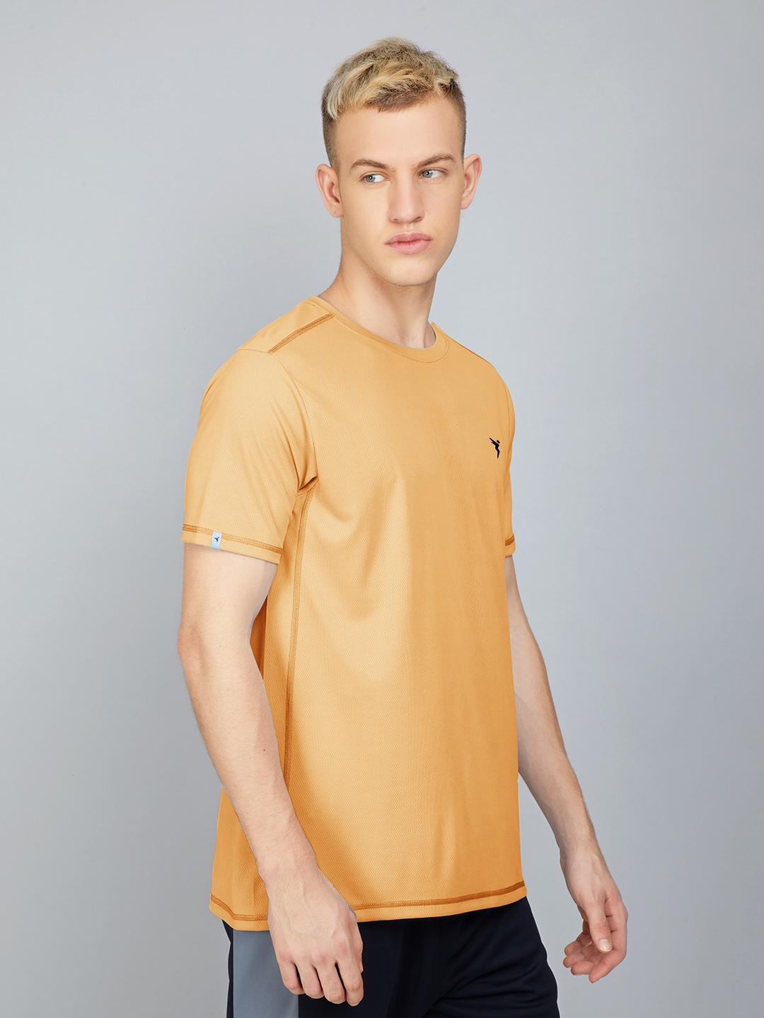 Technosport Men Clay Knitted active odour-free Crewneck Half Sleeve Solid T-Shirt (7)