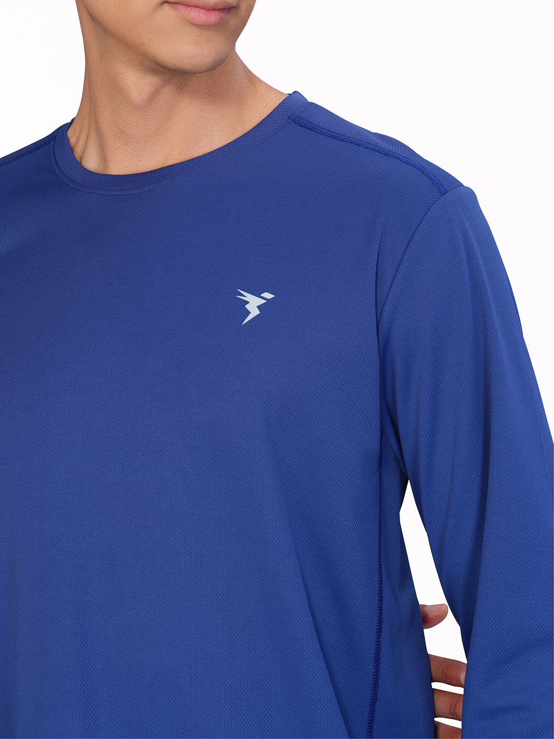 Technosport Men Cobalt Blue Crew Neck Solid Full Sleeves T-Shirts (6)