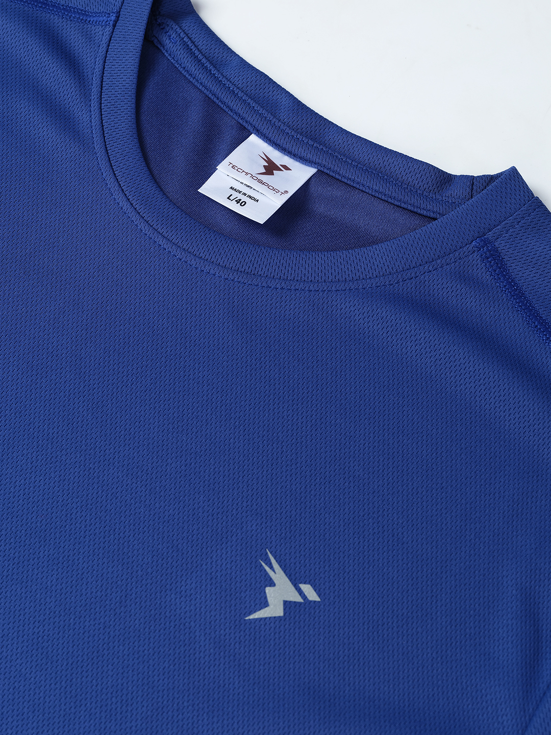 Technosport Men Cobalt Blue Crew Neck Solid Full Sleeves T-Shirts (7)