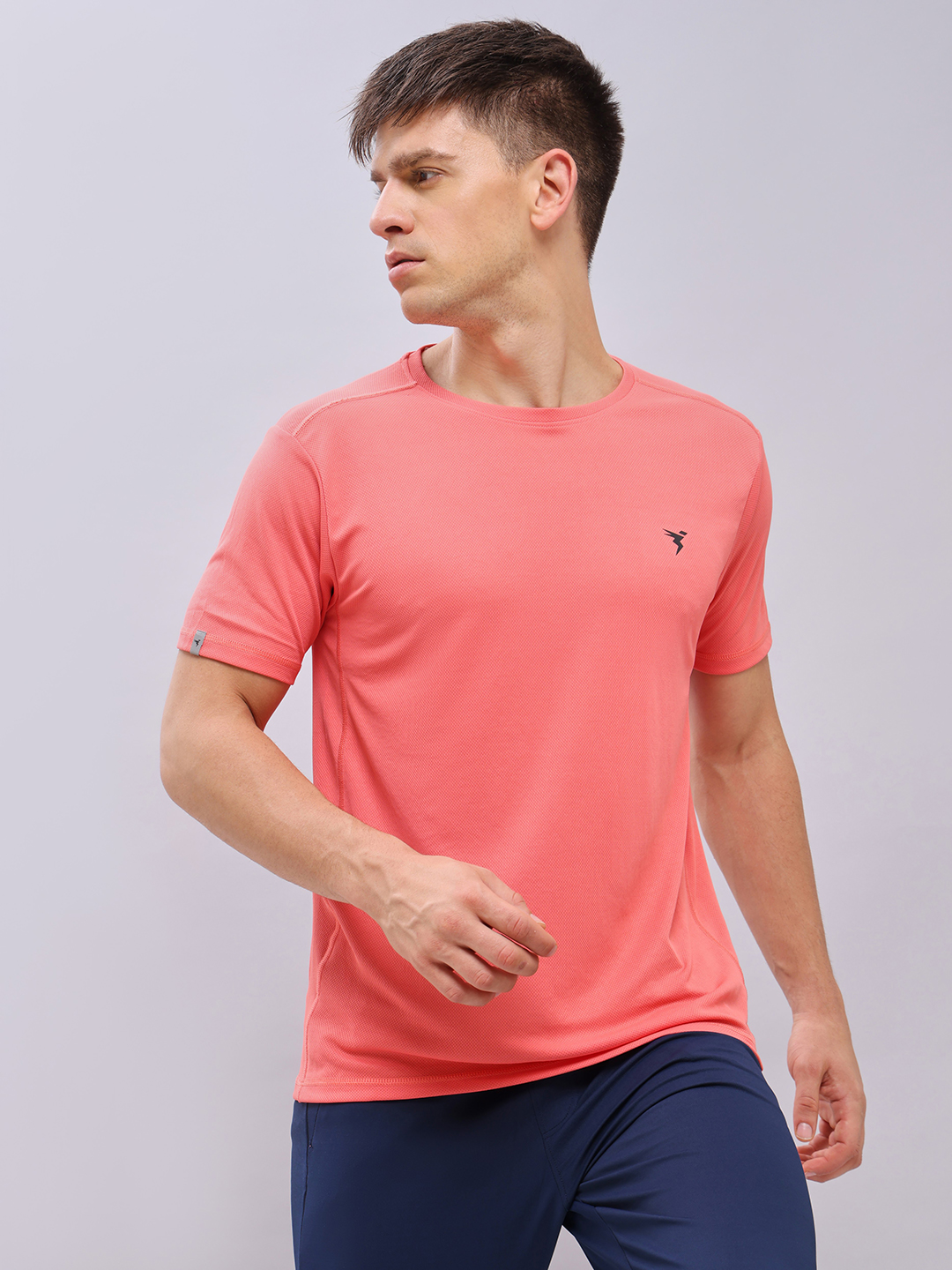 Technosport Men Corel Red Round Neck Antimicrobial T-shirt (1)