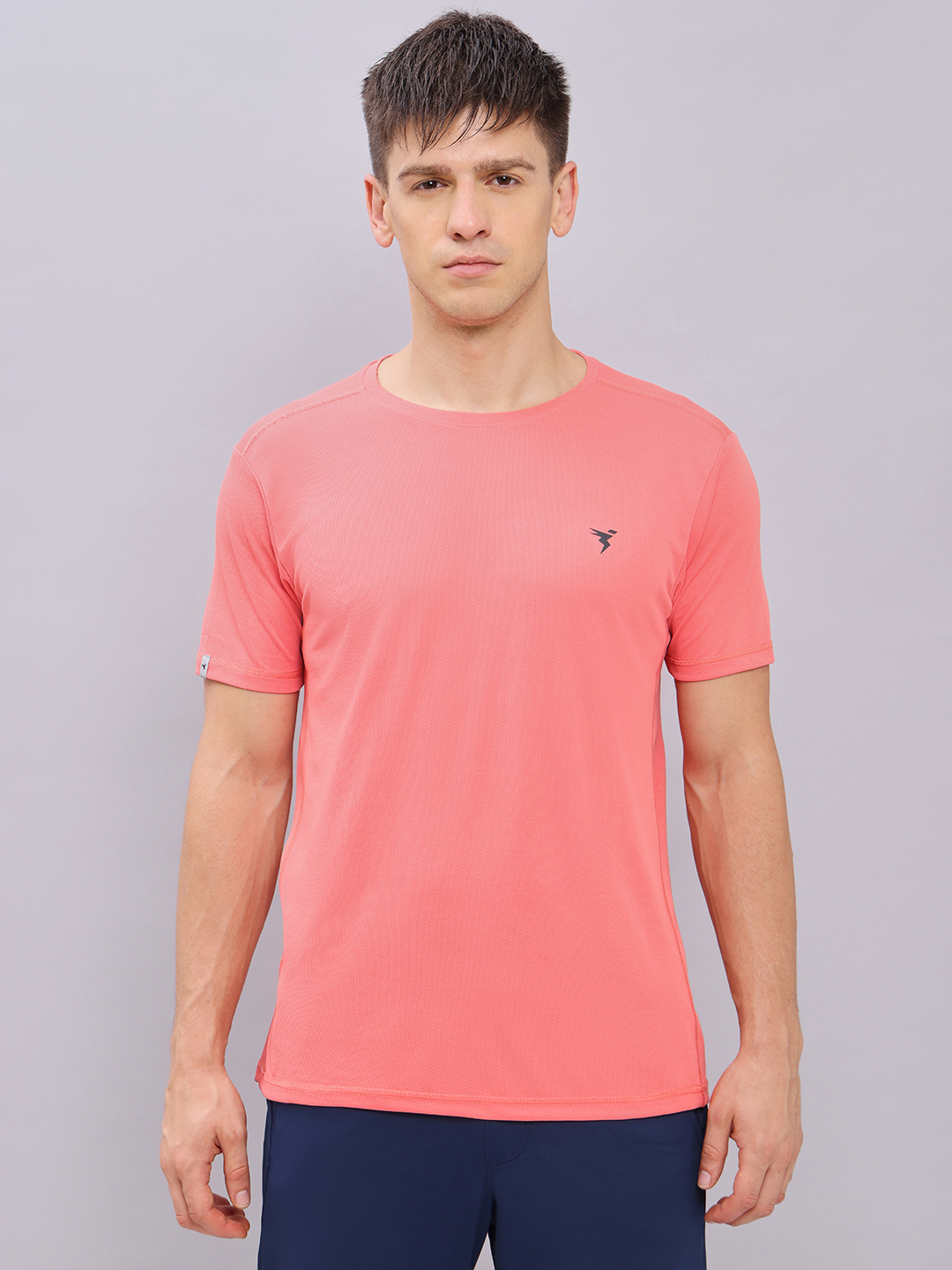 Technosport Men Corel Red Round Neck Antimicrobial T-shirt (3)