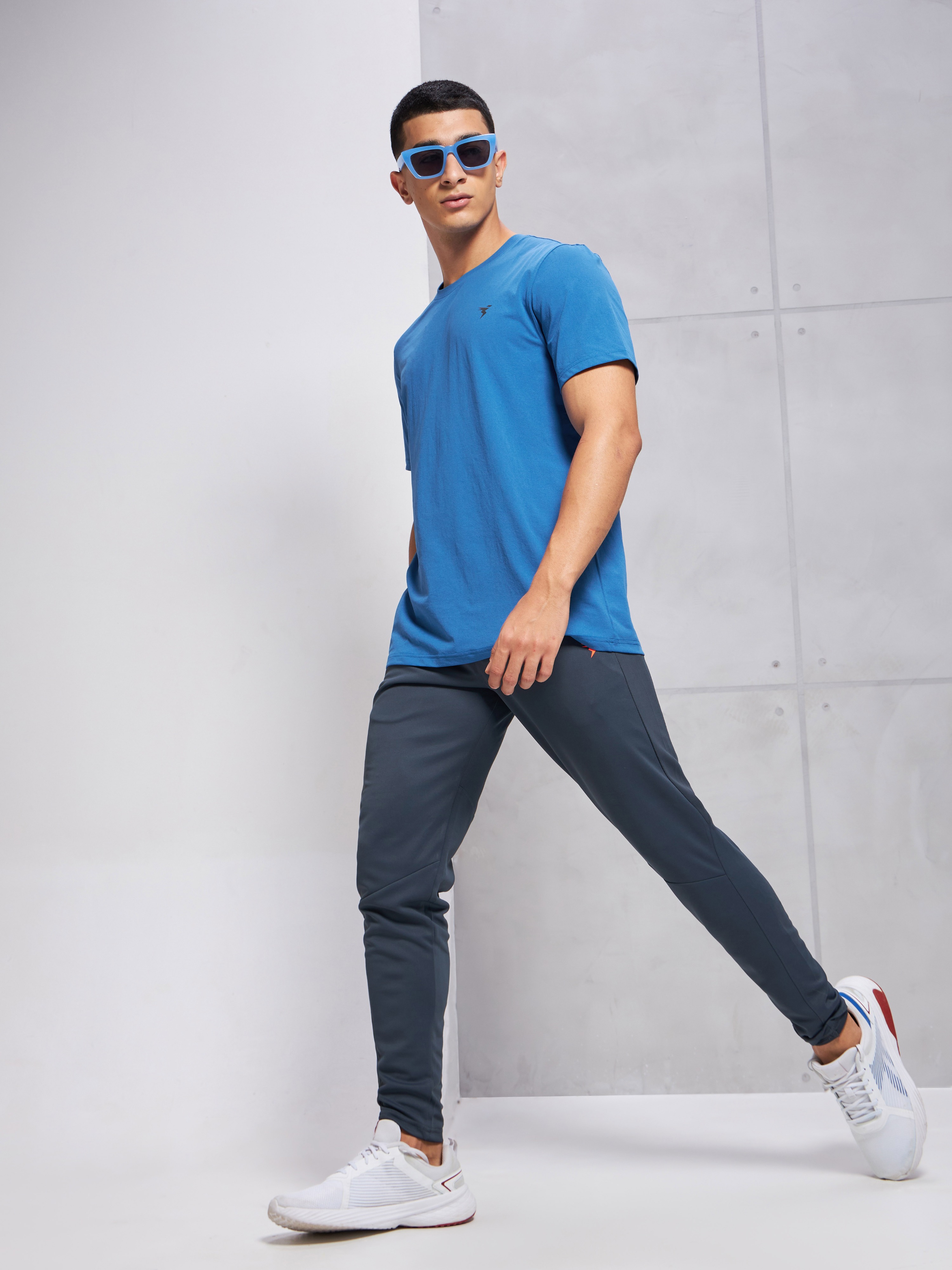 Technosport Men Crew Neck Half Sleeve Round Neck Polyester Cotflex Blue T-Shirt (6)