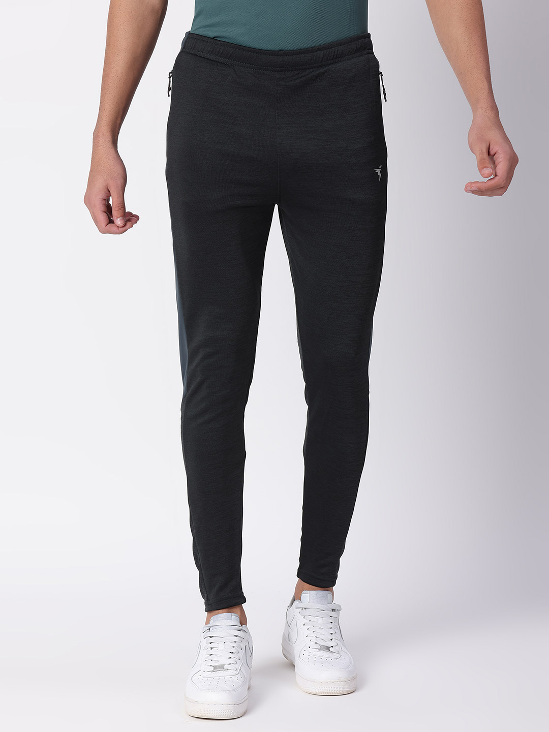 Technosport Men Dark Carbon Melange  Regular Fit Active odour-free Track pants (1)