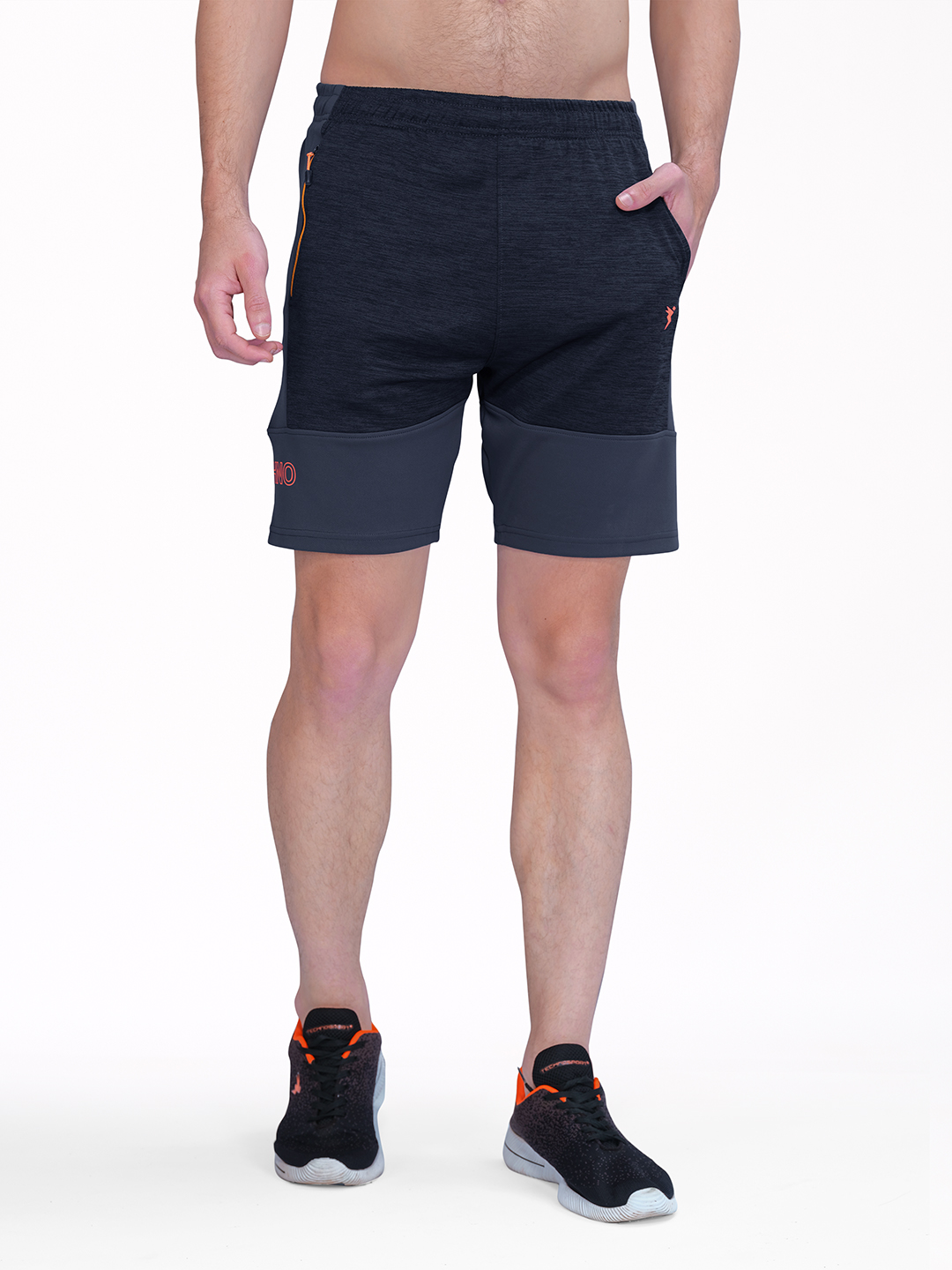 Technosport Men Dark Carbon Melange Shorts (1)