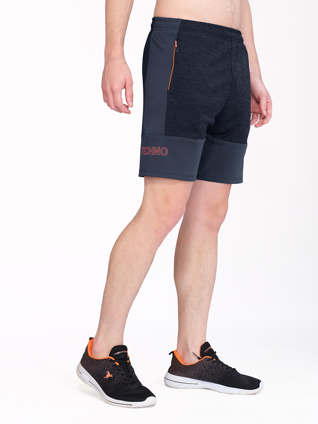 Technosport Men Dark Carbon Melange Shorts (2)