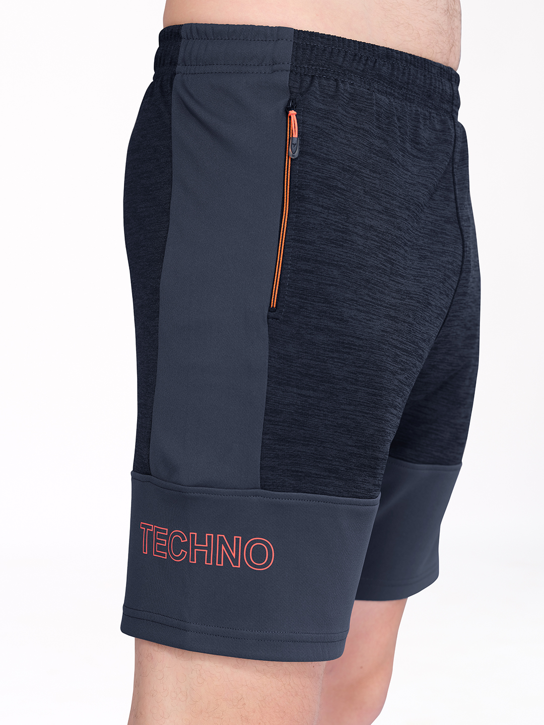 Technosport Men Dark Carbon Melange Shorts (6)