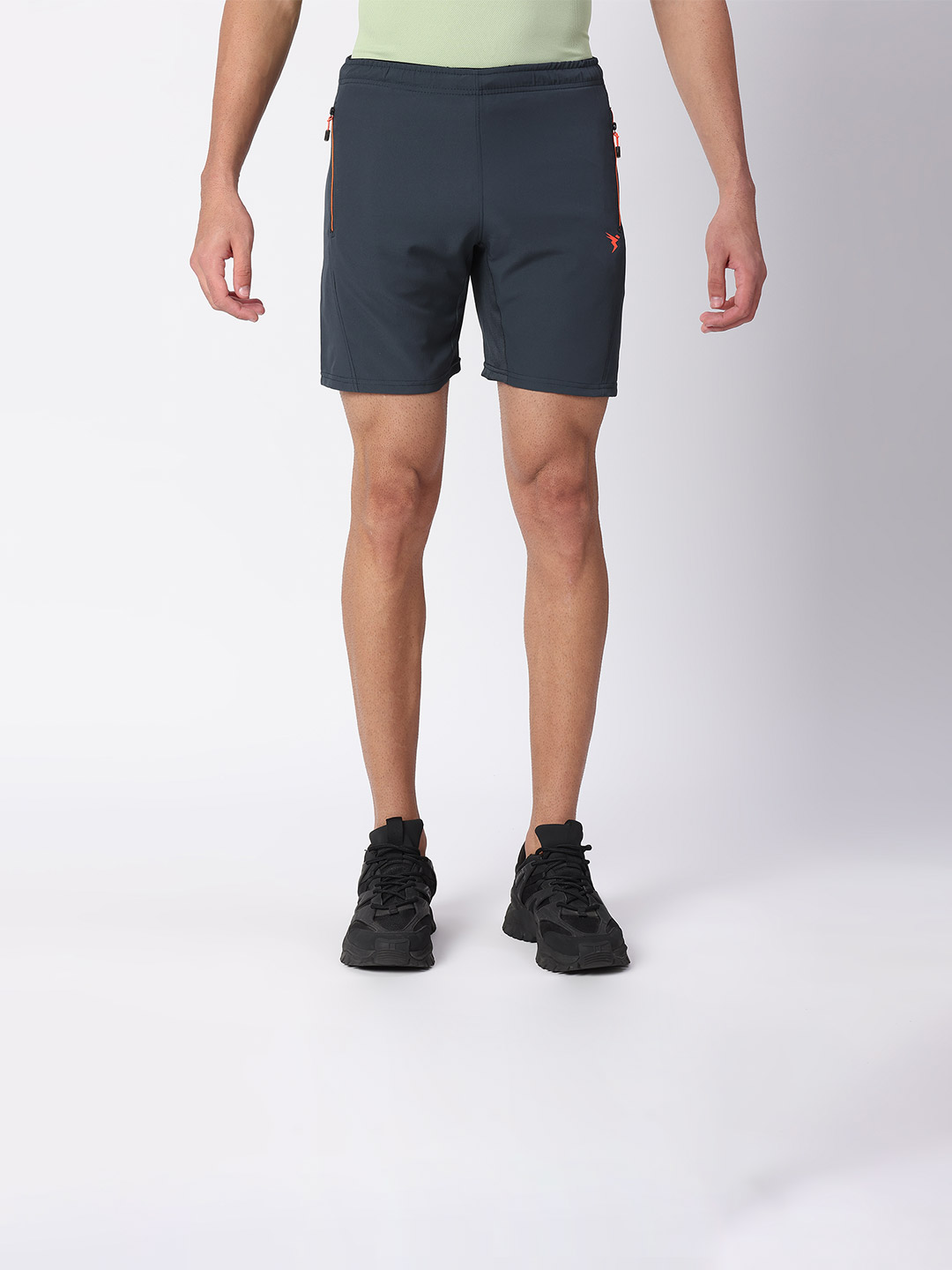 Technosport Men Dark Carbon Solid Active Odour-free Shorts (1)