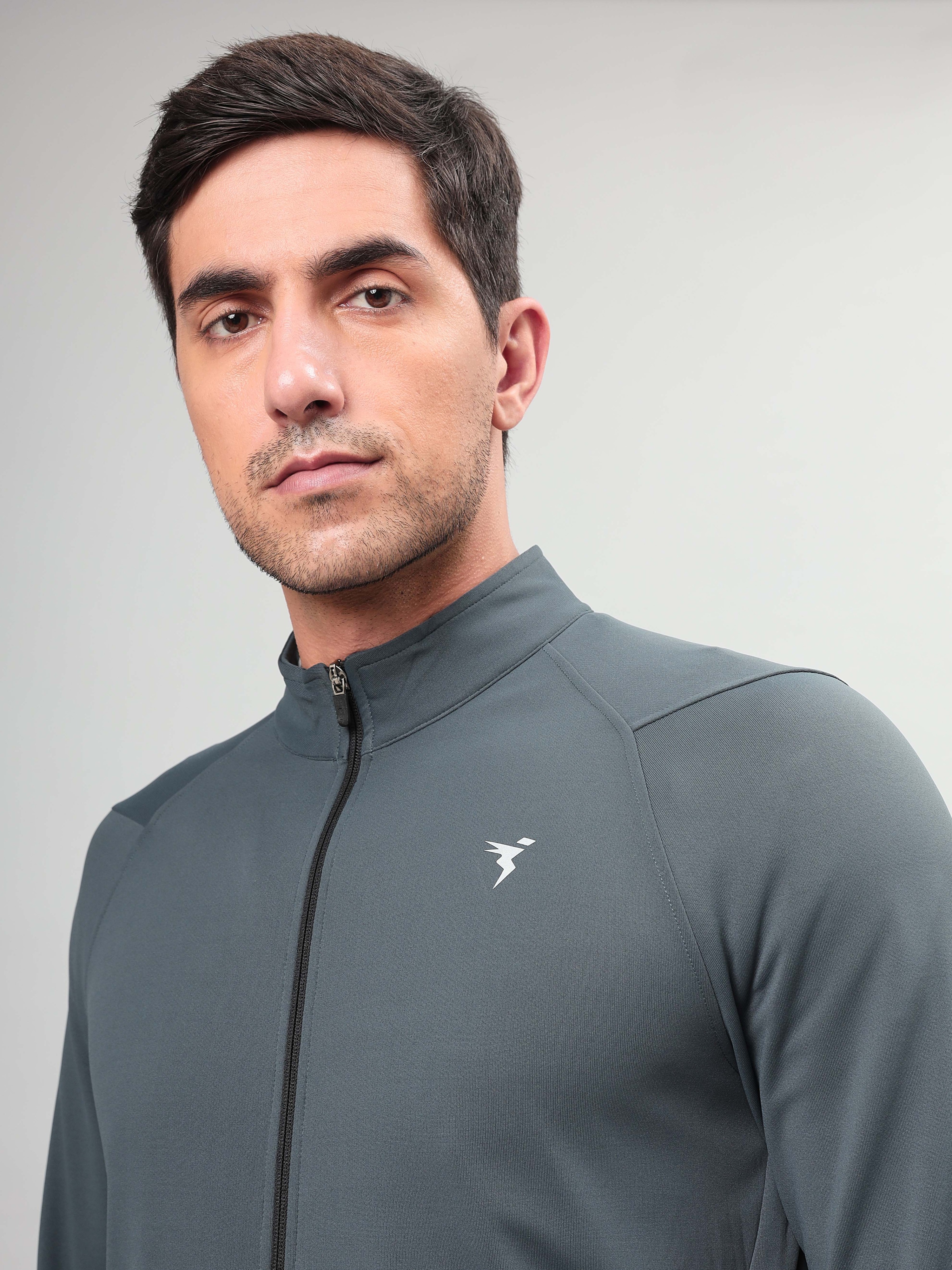 Technosport Men Dark Carbon Solid Hi-Neck Full Open Zip Long Sleeves Jacket (6)