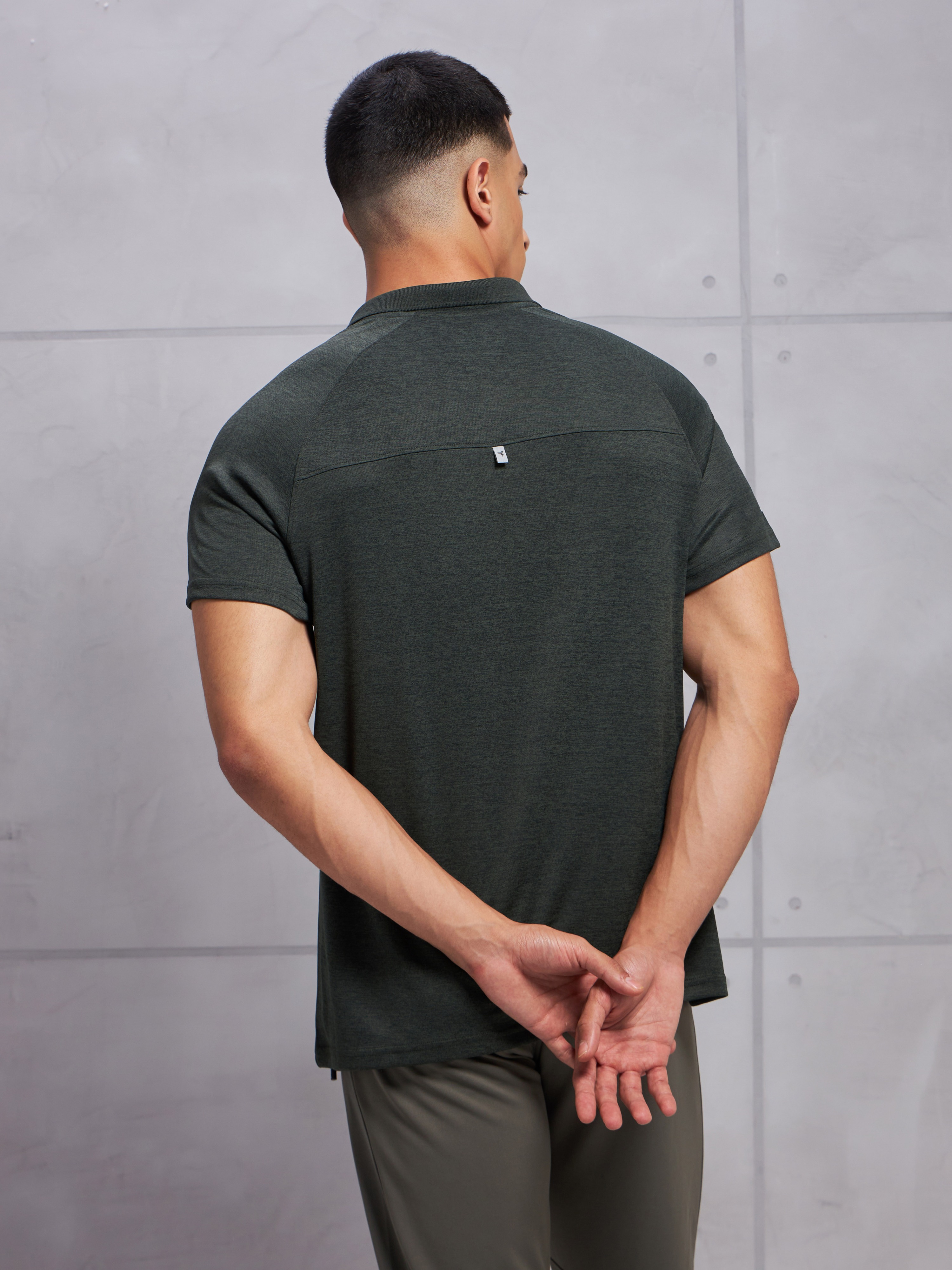 Technosport Men Green Polo Collar Half Sleeves Slim Fit T-Shirt (2)