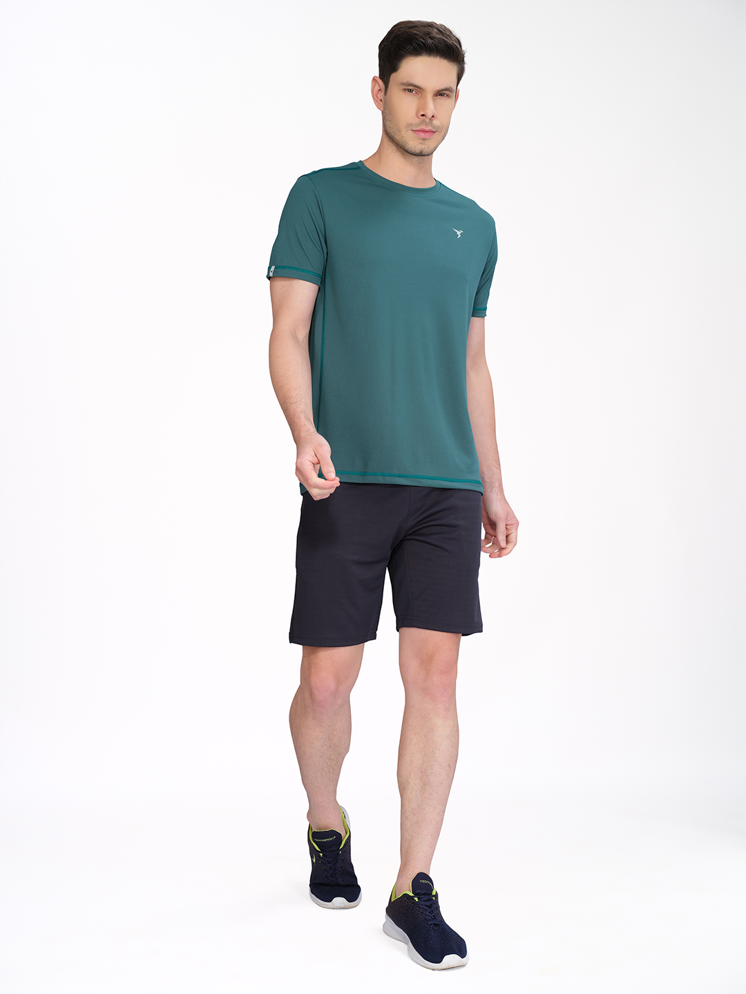 Technosport Men Hunter Green Knitted active odour-free Crewneck Half Sleeve T-Shirt (4)