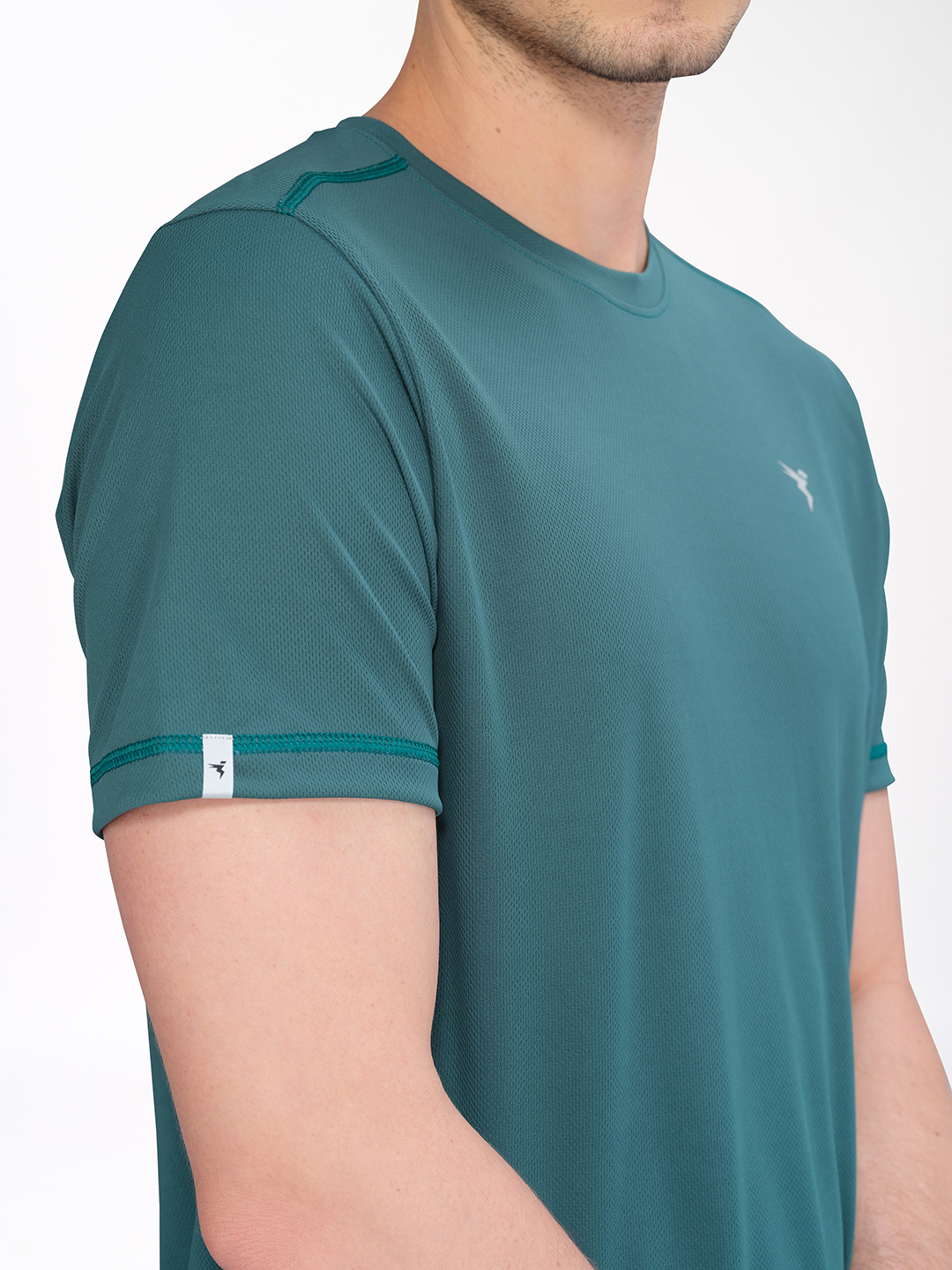 Technosport Men Hunter Green Knitted active odour-free Crewneck Half Sleeve T-Shirt (5)
