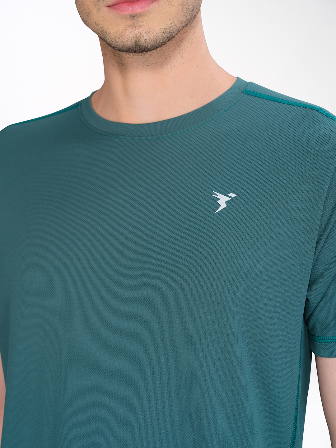 Technosport Men Hunter Green Knitted active odour-free Crewneck Half Sleeve T-Shirt (6)