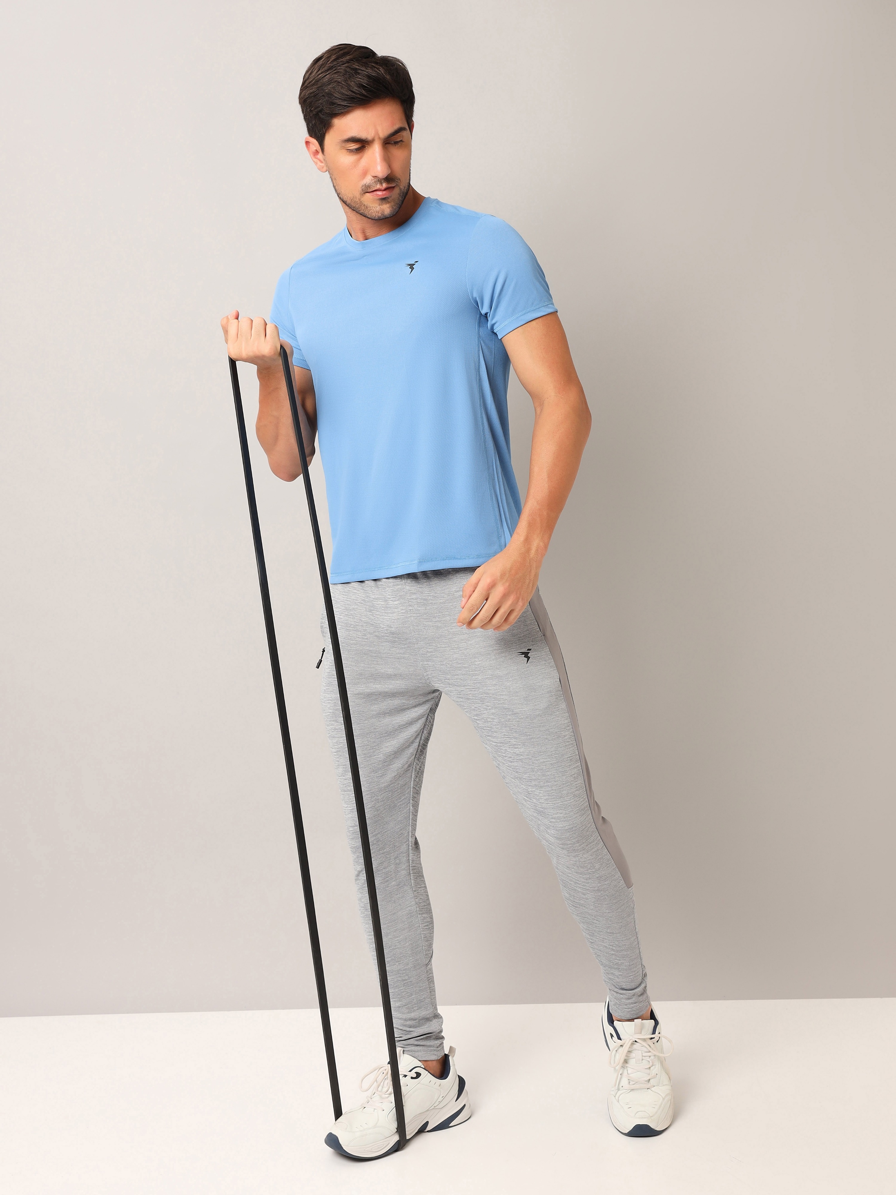 Technosport Men Licher Blue Knitted active odour-free Crewneck Half Sleeve Solid T-Shirt (9)